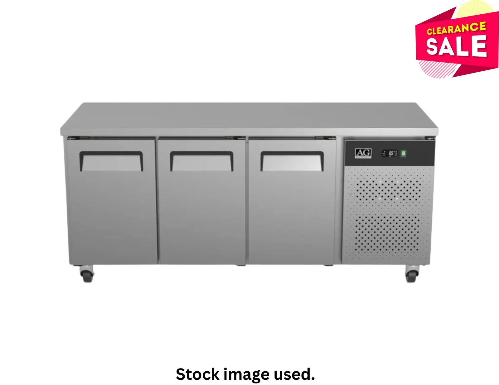 AG Equipment GNX3100TN - Three Door Worktop / Under Bench Fridge 700mm Depth - Clearance