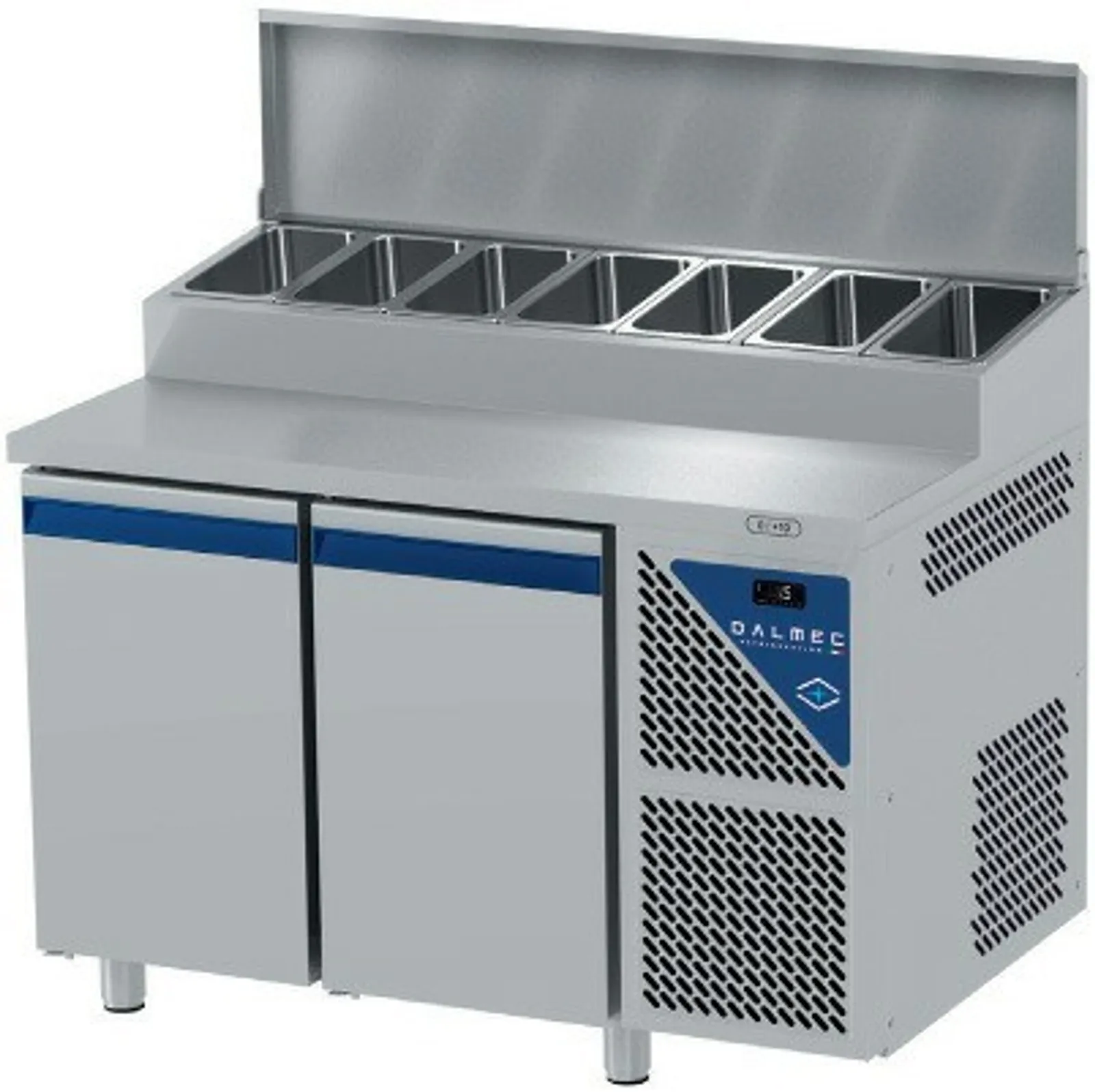 Dalmec PPCS802ANXTCF - 2 Door Pizza Prep Fridge with Insulated Lid 388L Capacity
