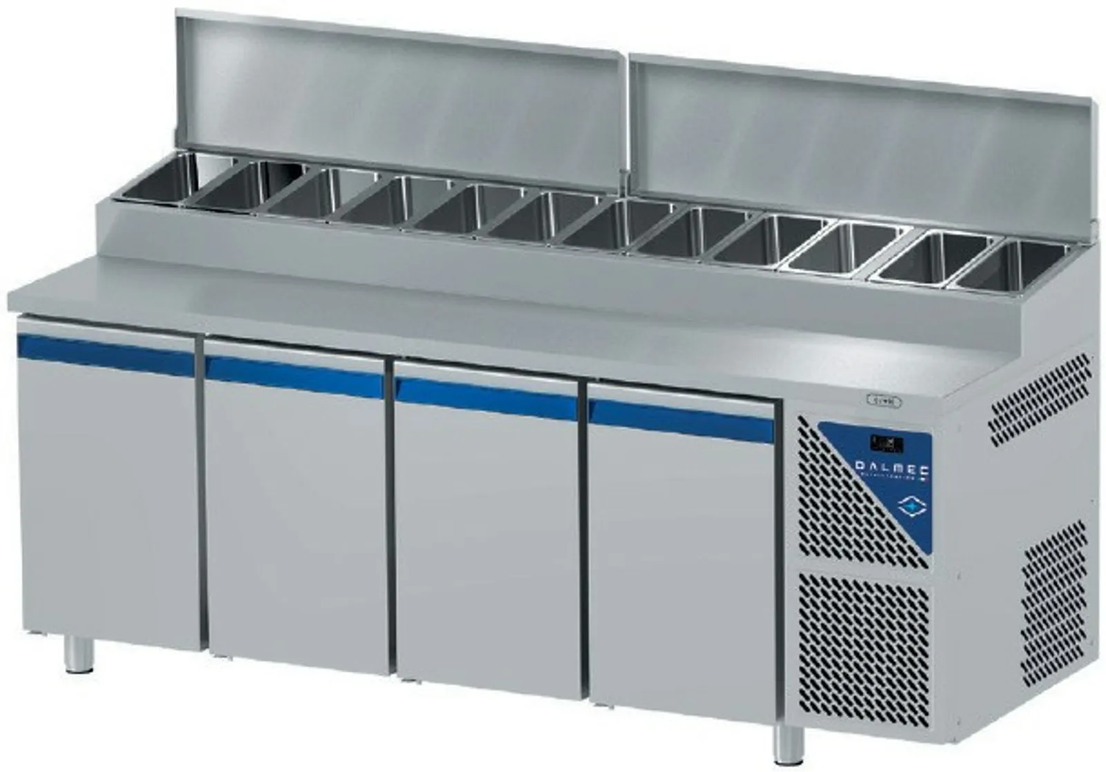 Dalmec PPCS804ANXTCF - 4 Door Pizza Prep Fridge with Insulated Lid 593L Capacity