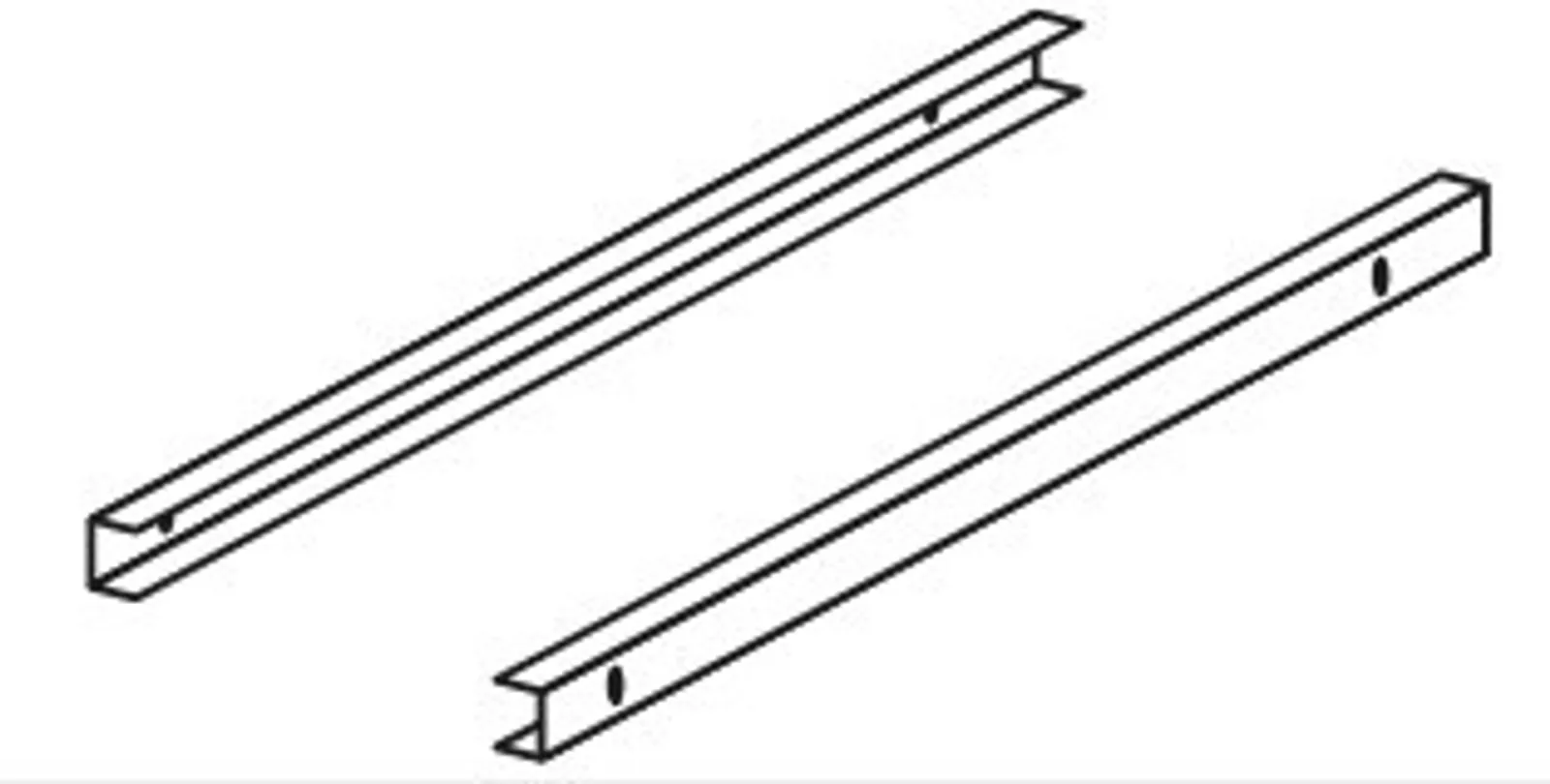 Dalmec AKITGUT80 - Pair of C-profile tray holders 2 x (614.5x25 mm) - EN 600x400