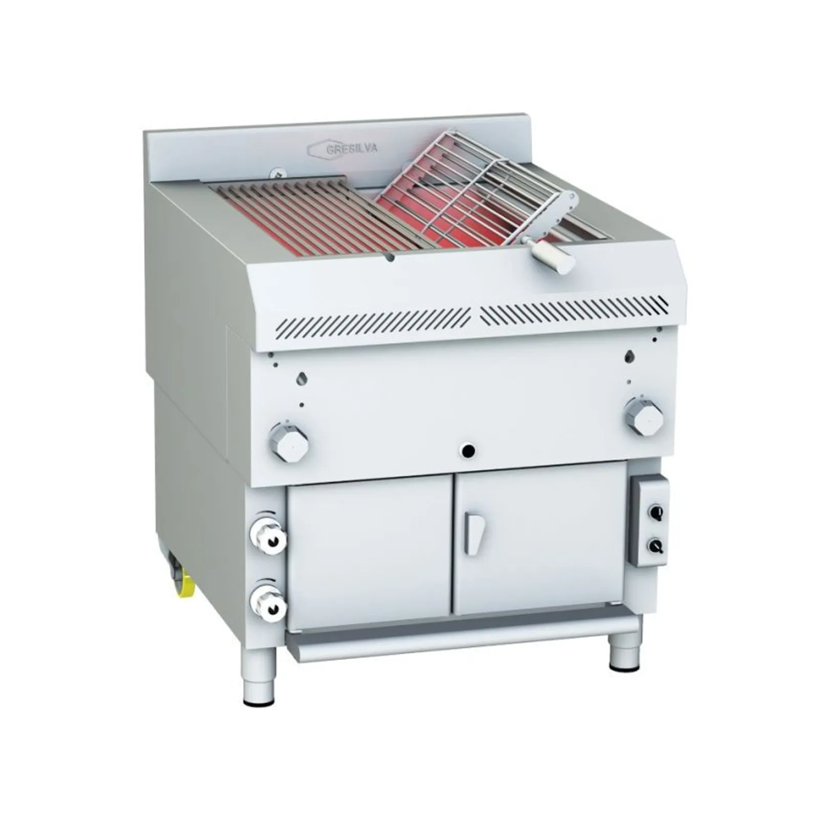 Gresilva GRE.R8.A10 - Line 9 Multifuction Rotating Gas Grilling Station ½ Grill & ½ Spit | Dual Spit | Full Grill 603 x 740mm