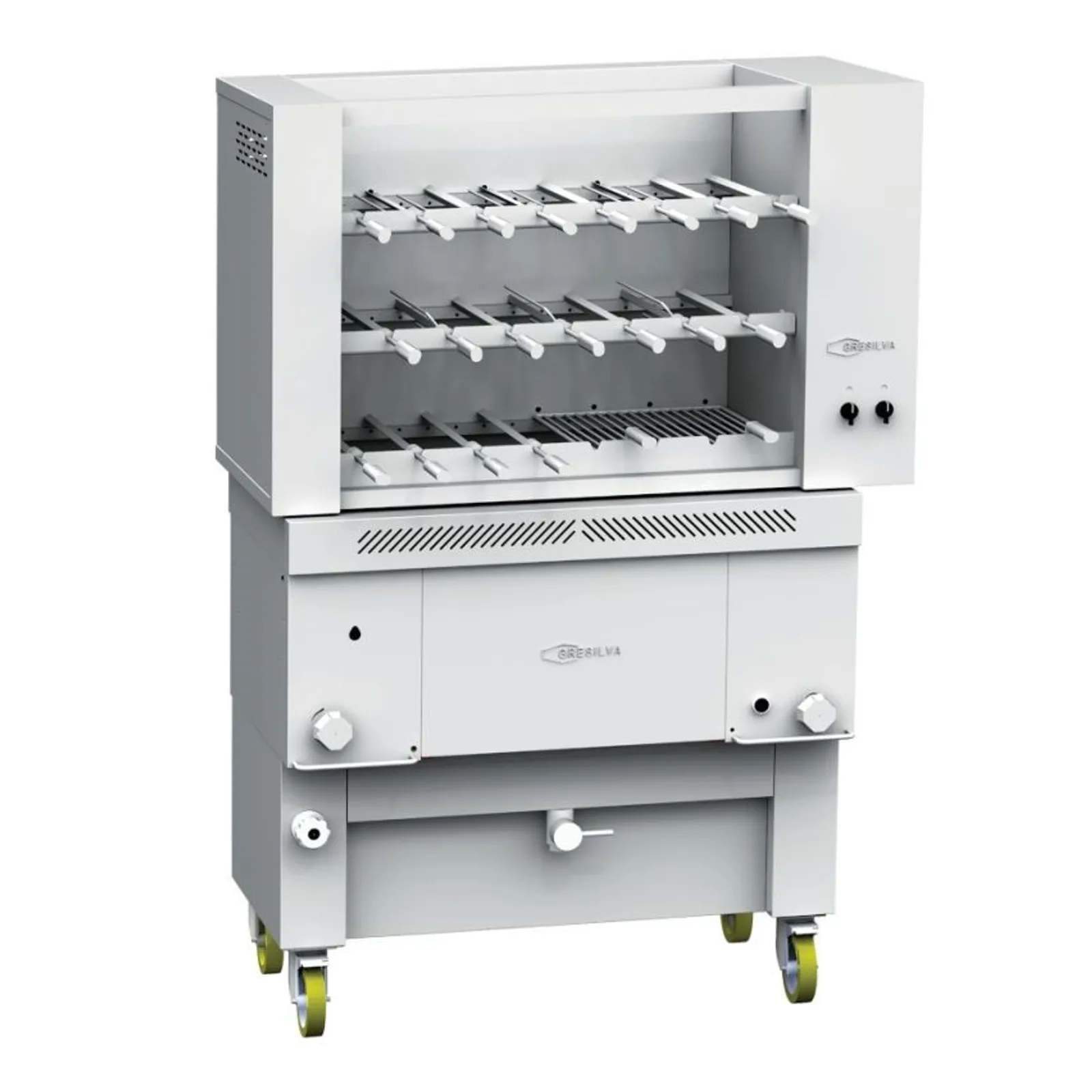 Gresilva GRE.R20.A10 - Rodizio line Multifuction Rotating Gas Grilling Station Fixed Grill | 20-Skewer Rotisserie 783 x 460mm