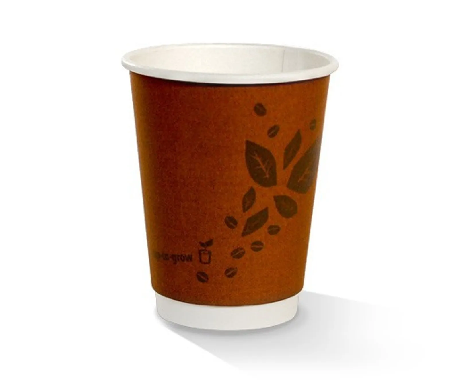 Pac Trading BPC12D 12oz PLA Coated DW Cup/Brown Print 90 x 58 x 110mm CARTON