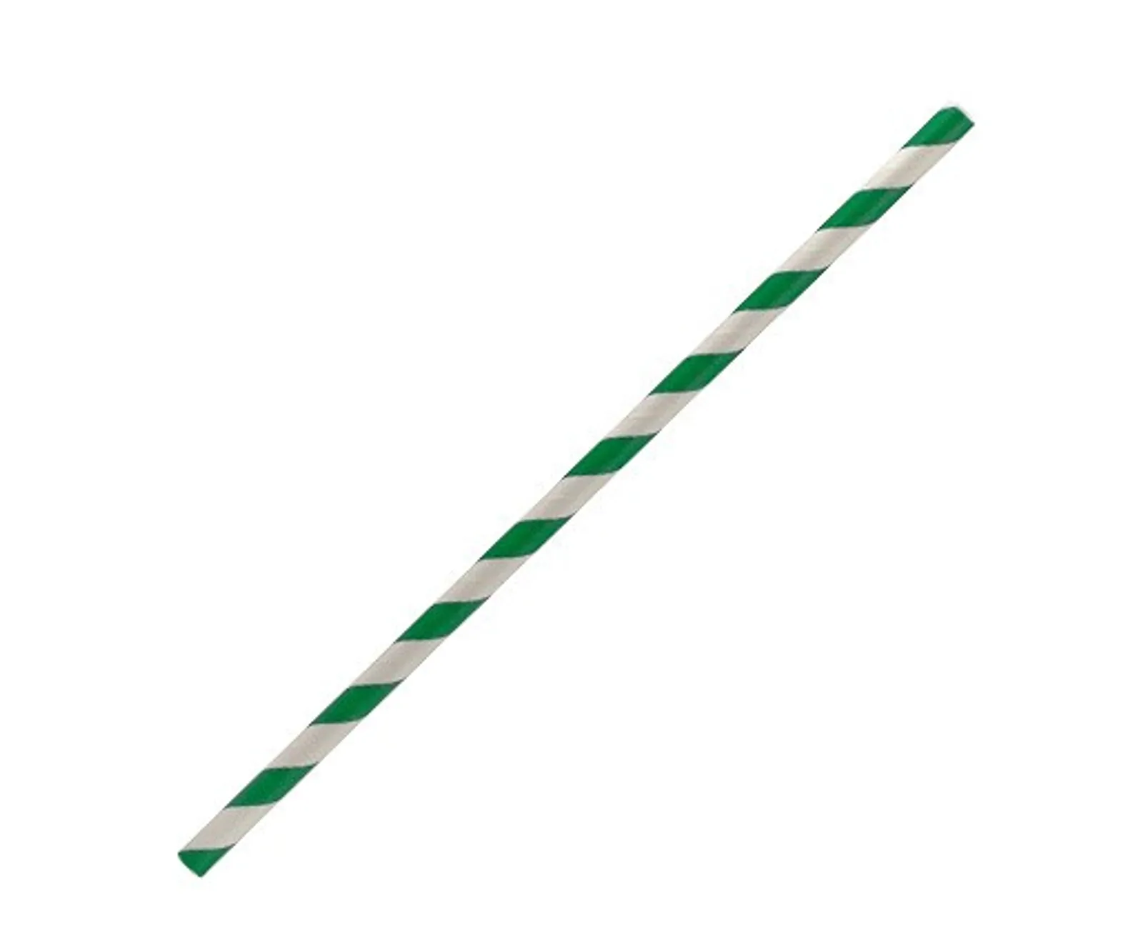 Pac Trading PSR Green Paper Straw Regular - Green Stripe 6 x 197mm CARTON