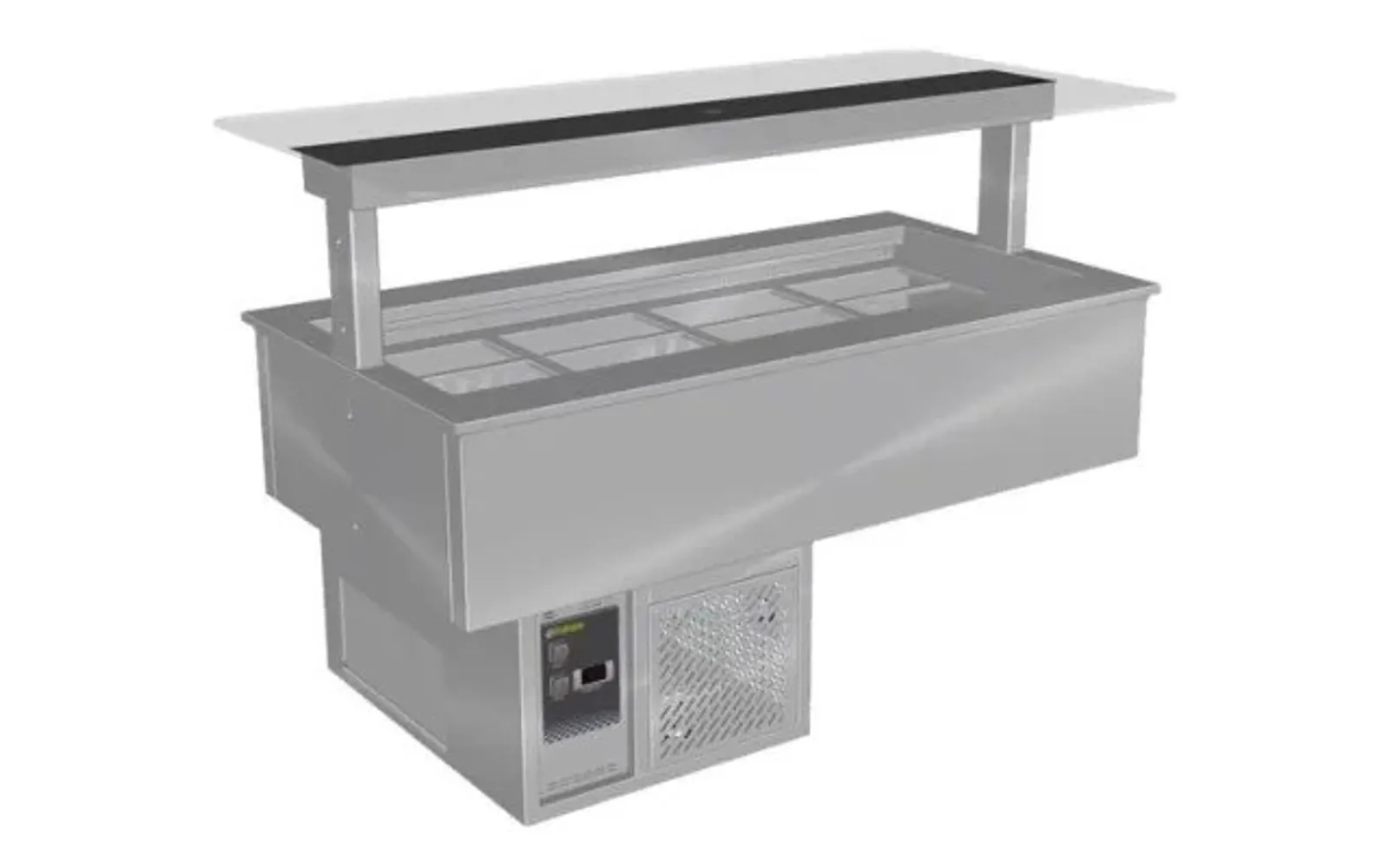 Culinaire CR.CWCF.D.GSF.8 Drop-In Refrigerated Cold Well With Flat Glass Gantry - Counter Line - Self Contained - 8Mod