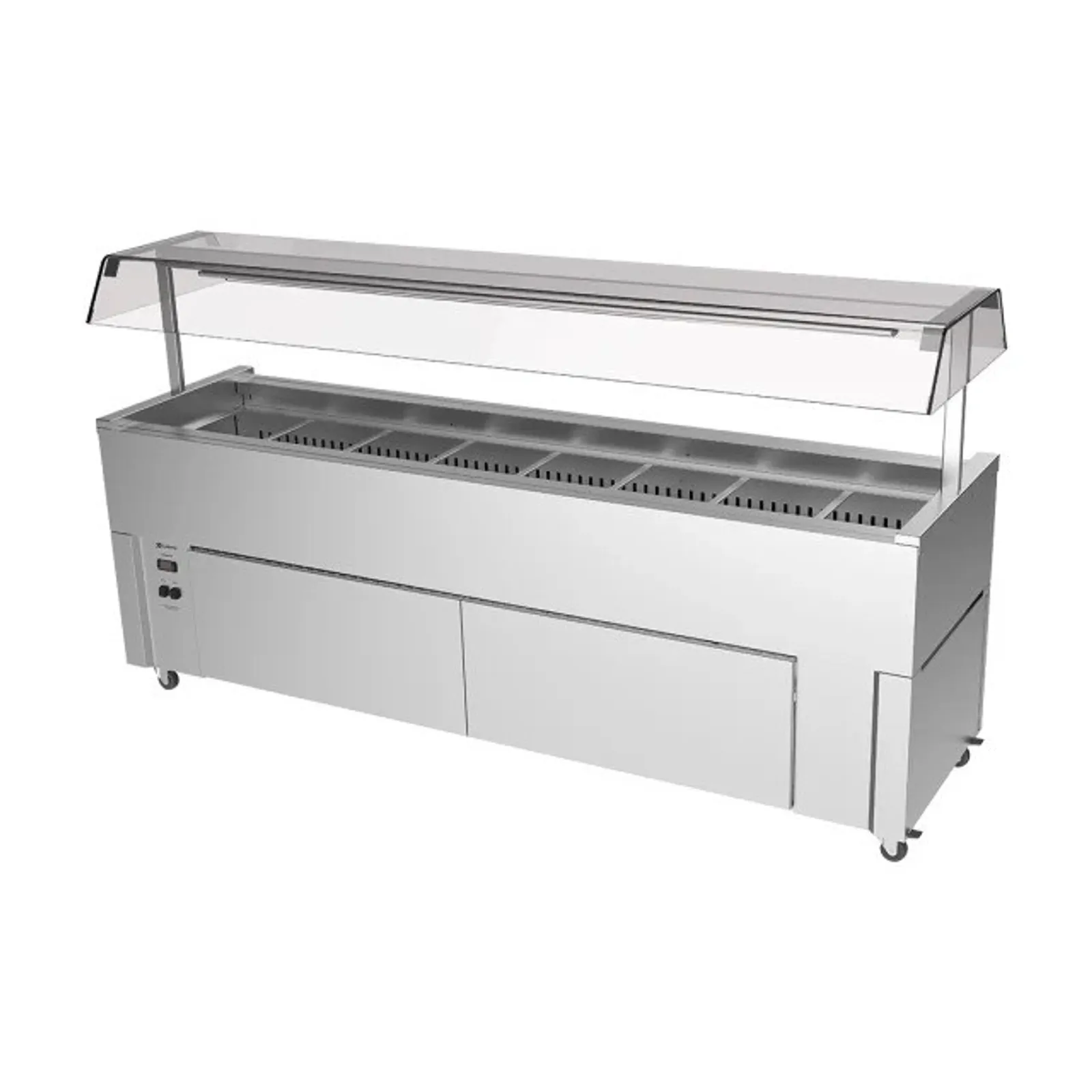 Culinaire CR.IB.CLCBF.GCP.8 Mobile Island Buffet with Perspex Gantry- Refrigerated - Chillair Heavy Duty - 8Mod