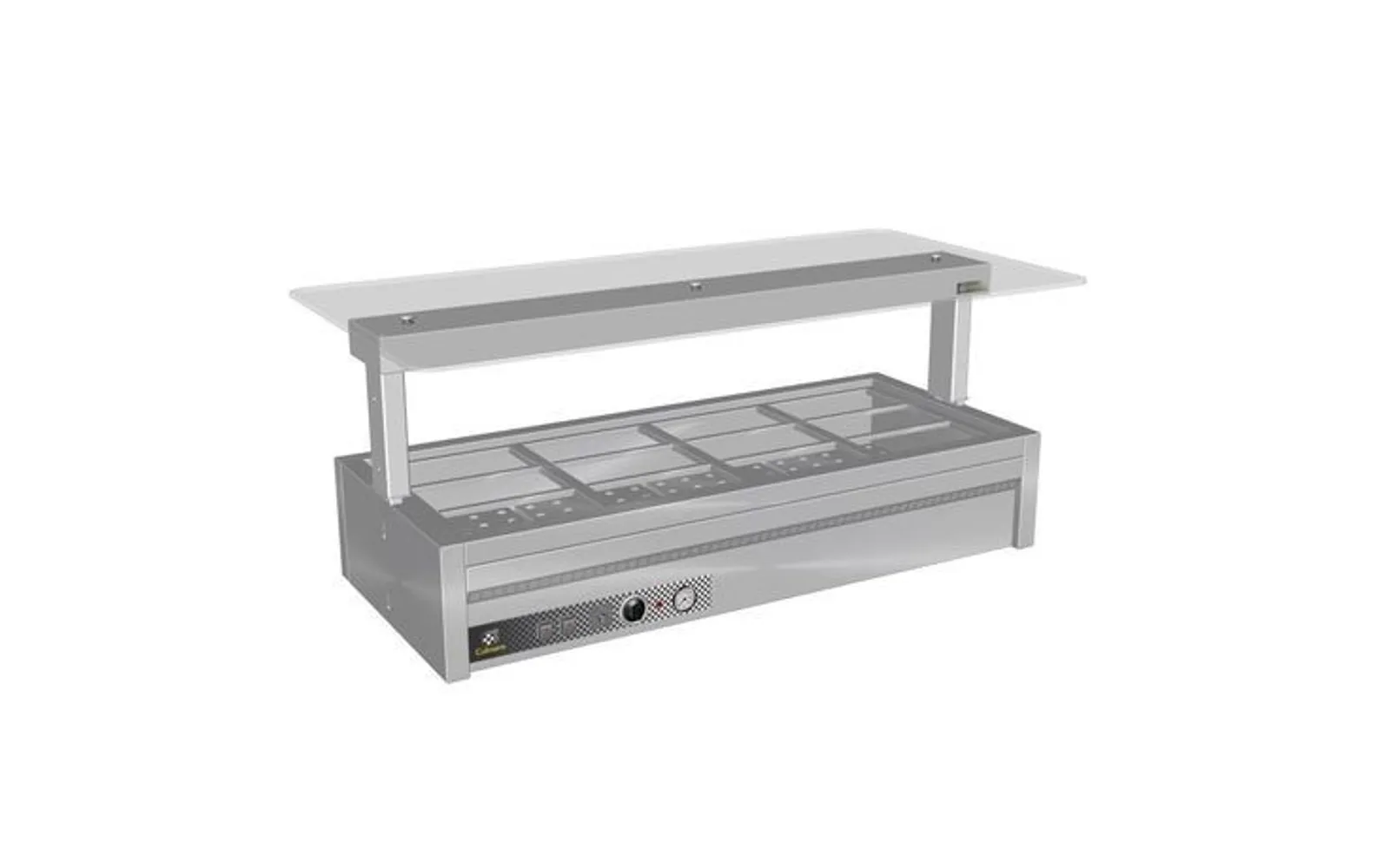 Culinaire CH.BMC.U.GSF.5 Under Bench Counter Line Bain Marie With Flat Glass Gantry - 5Mod