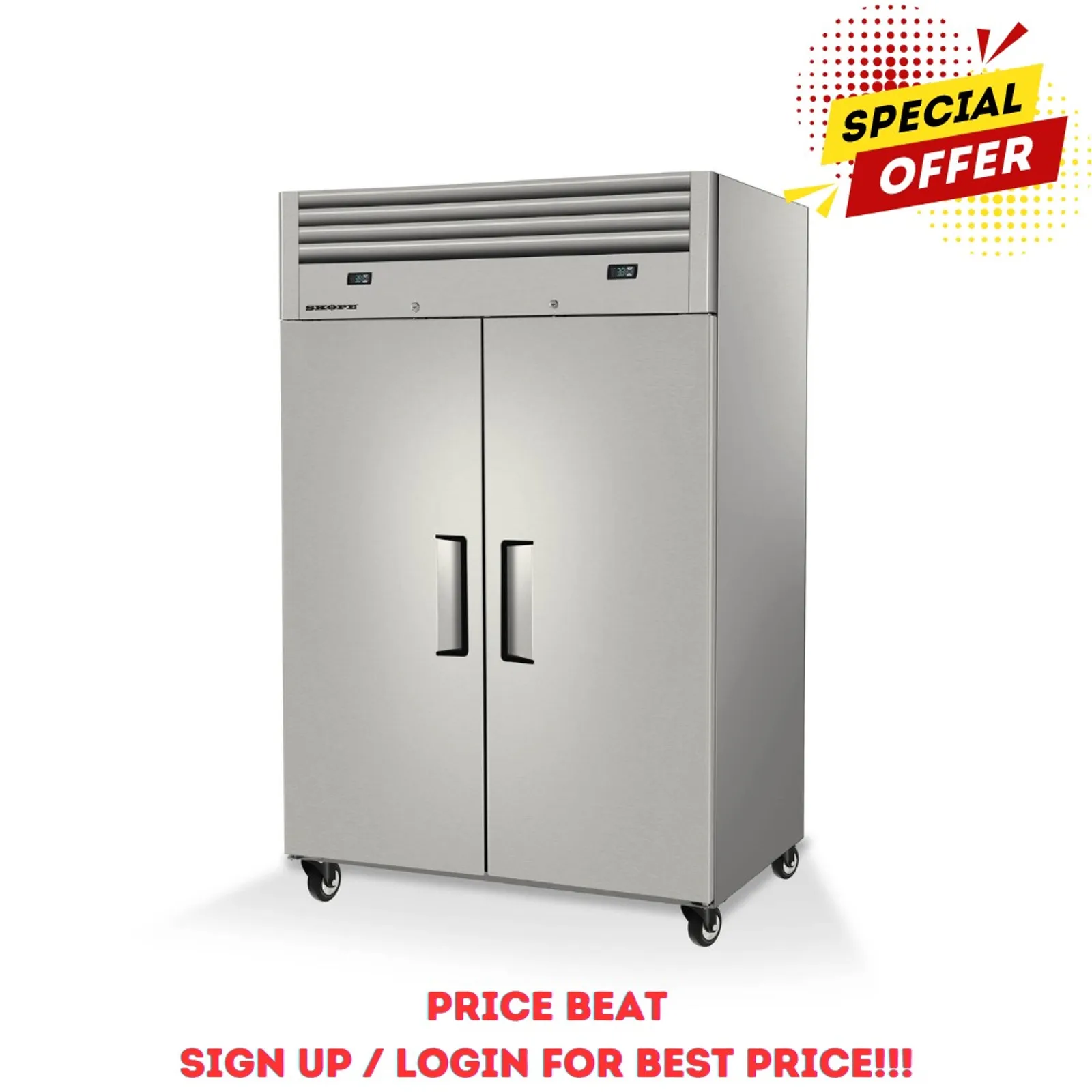 SKOPE ReFlex RF8.UPC.2.SD - 2 Solid Door Upright GN 2/1 Compatible Fridge & Freezer