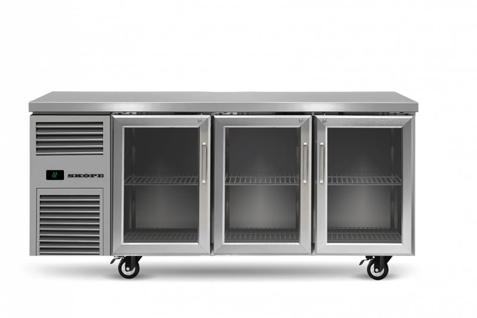 Skope Reflex RF7.UBR.3.GD - 3 Glass Door Underbench GN 1/1 Compatible Fridge