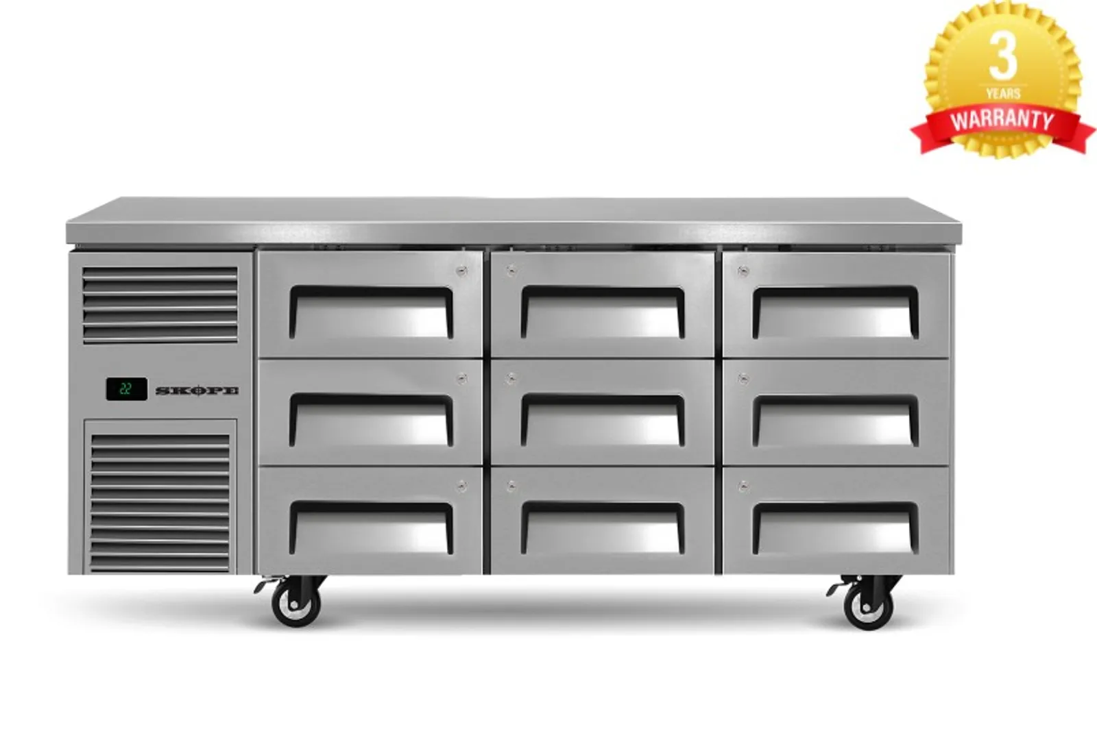 Skope ReFlex RF7.UBR.3.D9 - 9 Drawer Underbench GN 1/1 Fridge