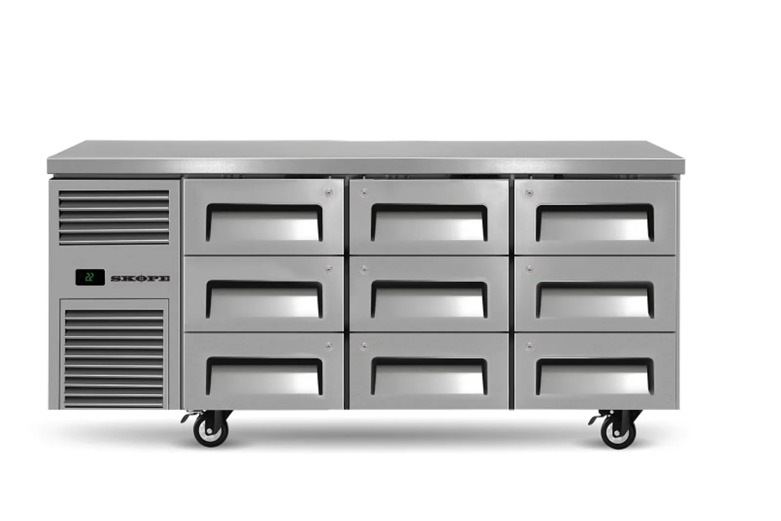 Skope ReFlex RF7.UBR.3.D9 - 9 Drawer Underbench GN 1/1 Fridge