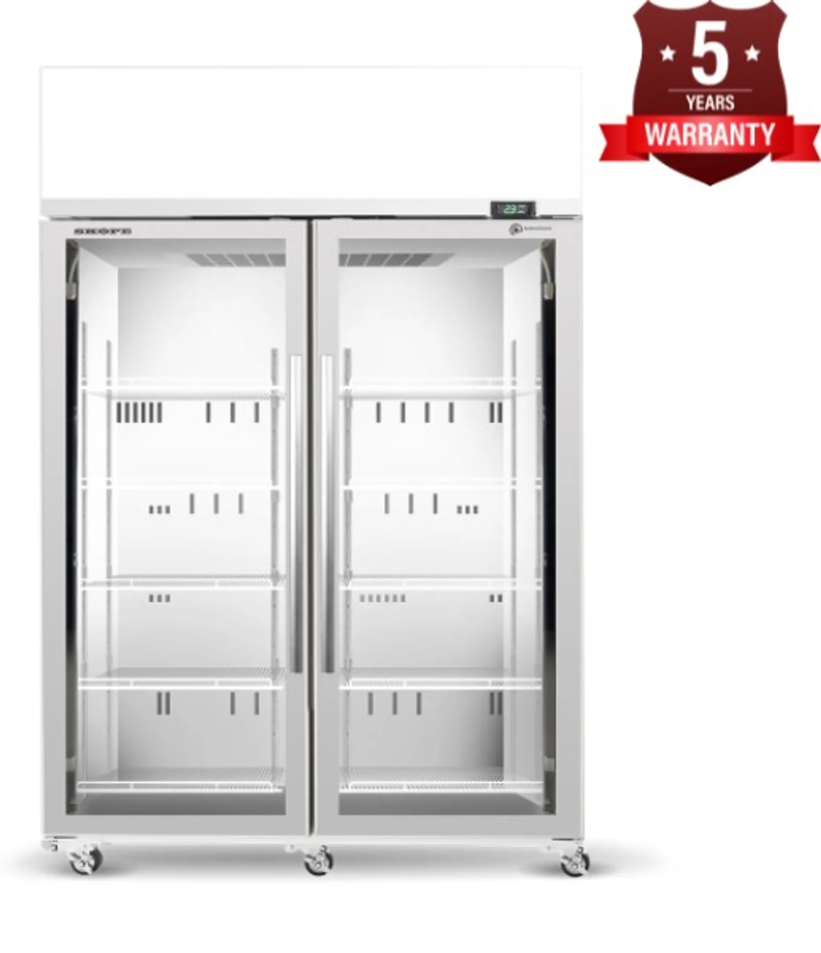 SKOPE SKT1300N-AC 2 Glass Door Display or Storage Fridge, Lit Sign