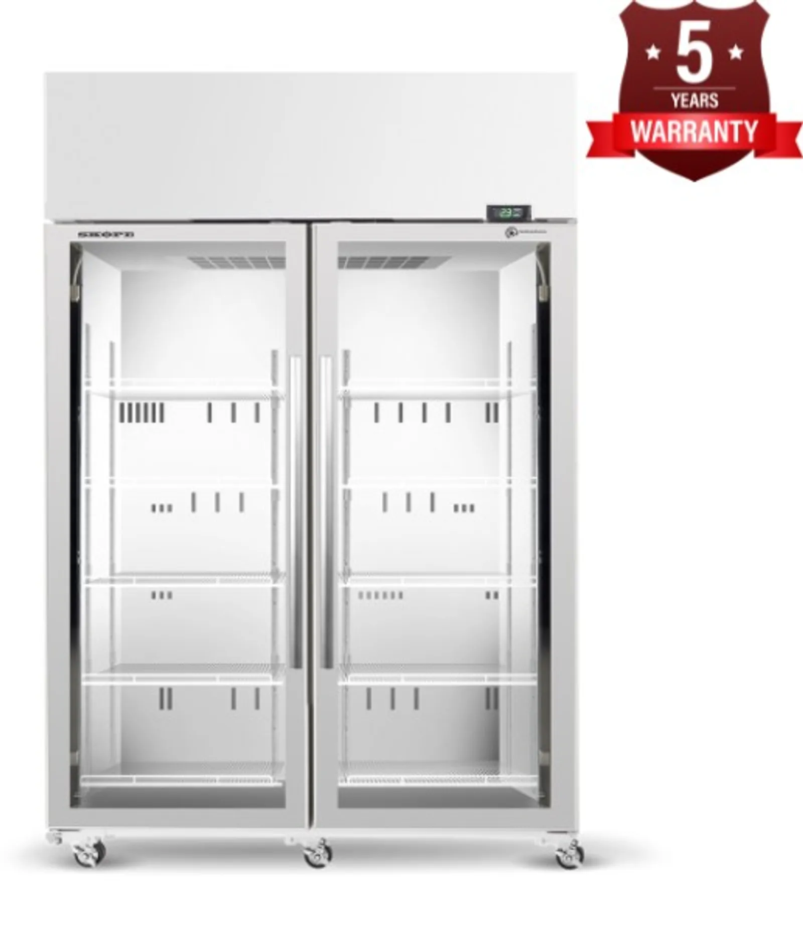 SKOPE SKT1300N-A 2 Glass Door Display or Storage Fridge