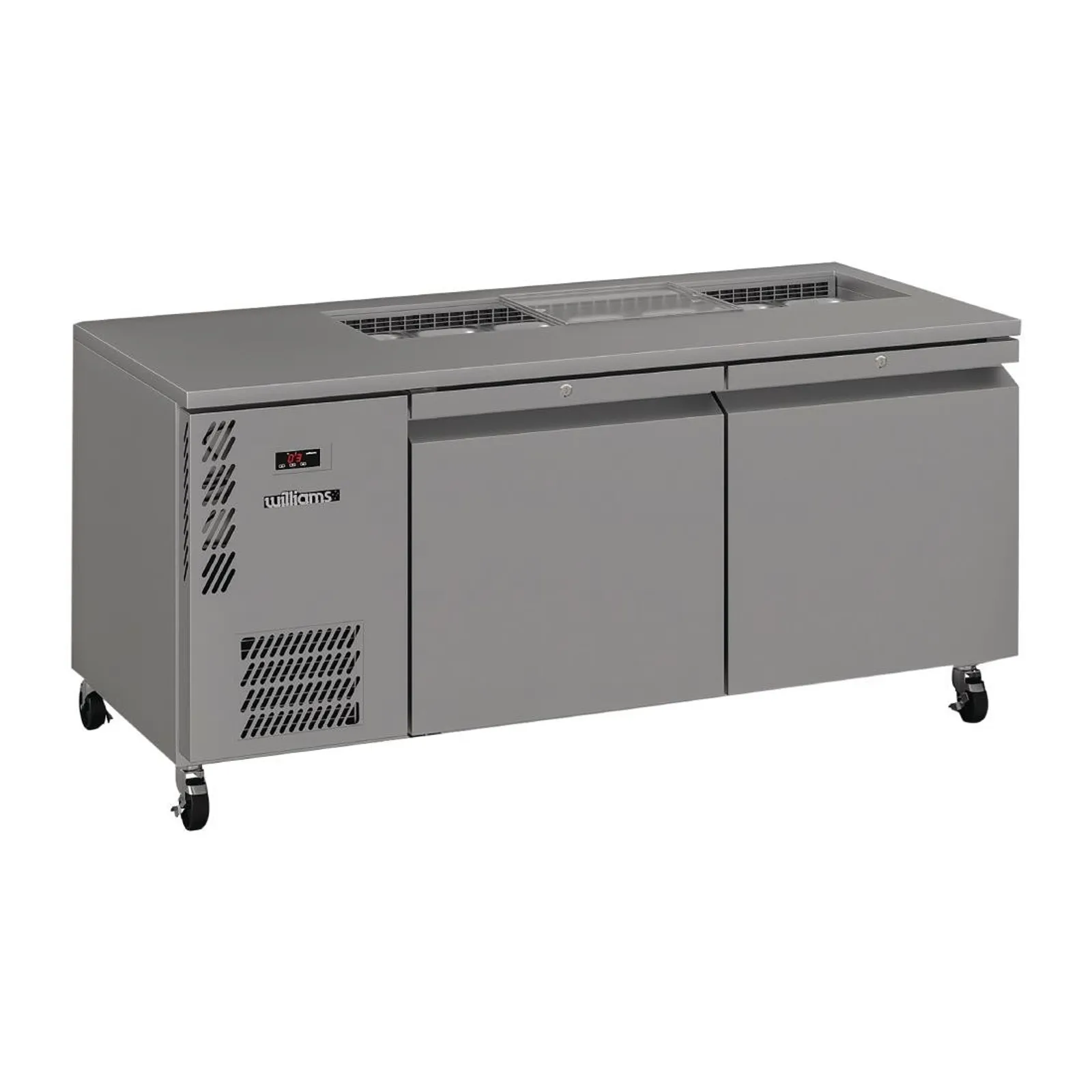 Williams HE2USSBA Emerald BA - 2 Solid Door Counter Fridge, Blown Airwell