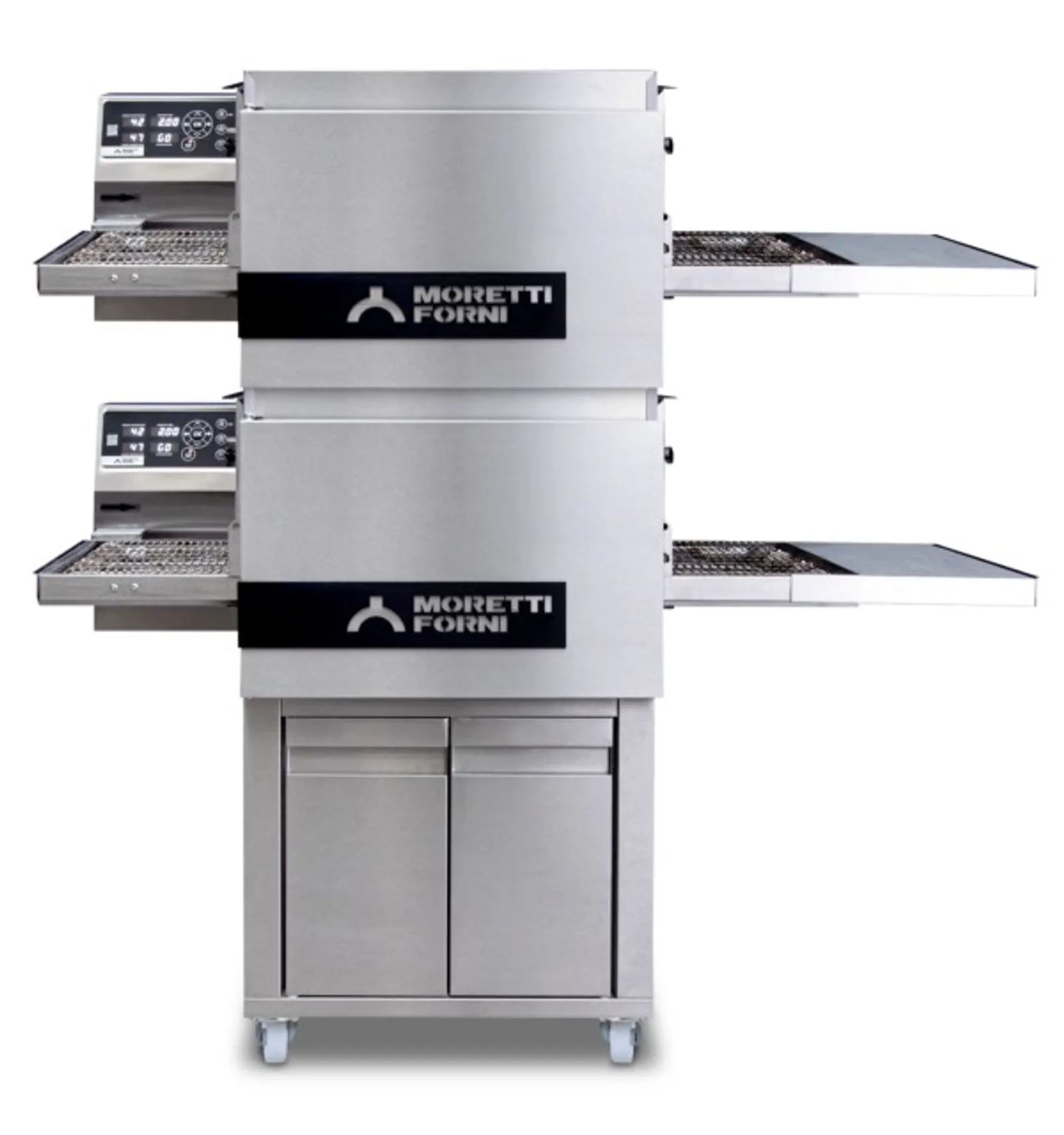 Moretti Forni T64E/2 S Double Deck Top Conveyor Oven on Stand