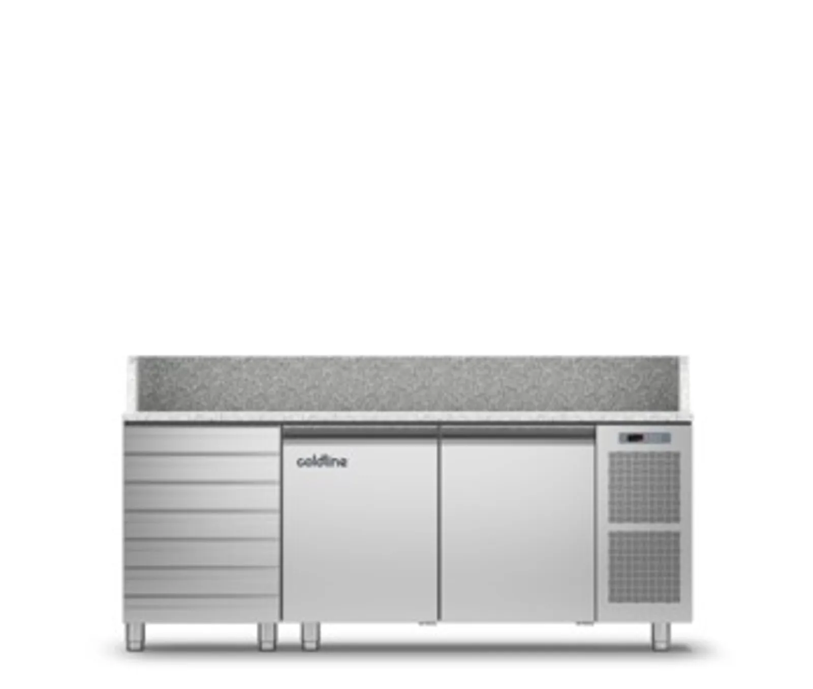 Coldline TZ13/1MC - 2 Door 7 Drawers Prep Bench - With Top