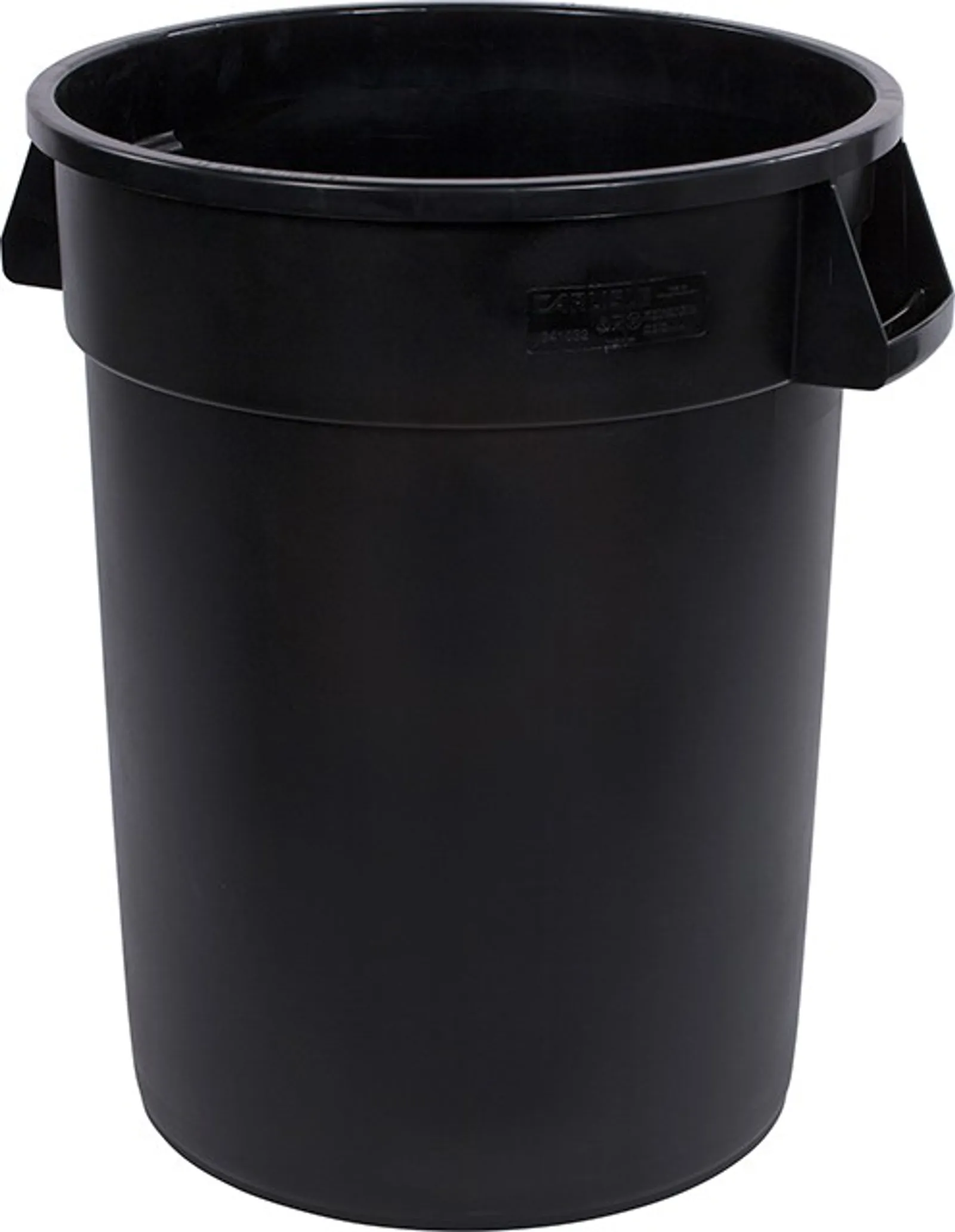 Carlisle 34103203 - Bronco Black Round Waste Bin w/ Handles - 121L Capacity