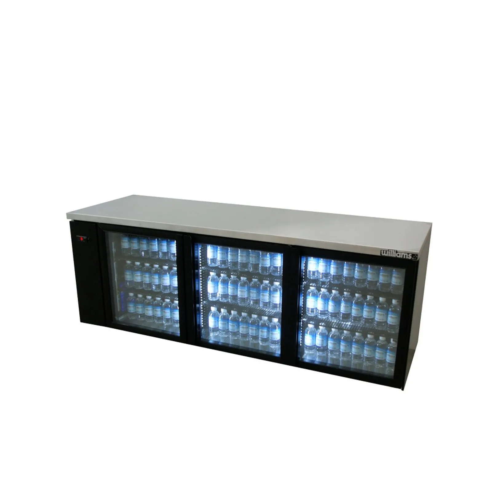 Williams HB3RGB Boronia Remote - 3 Glass Door Back Bar Fridge, Black