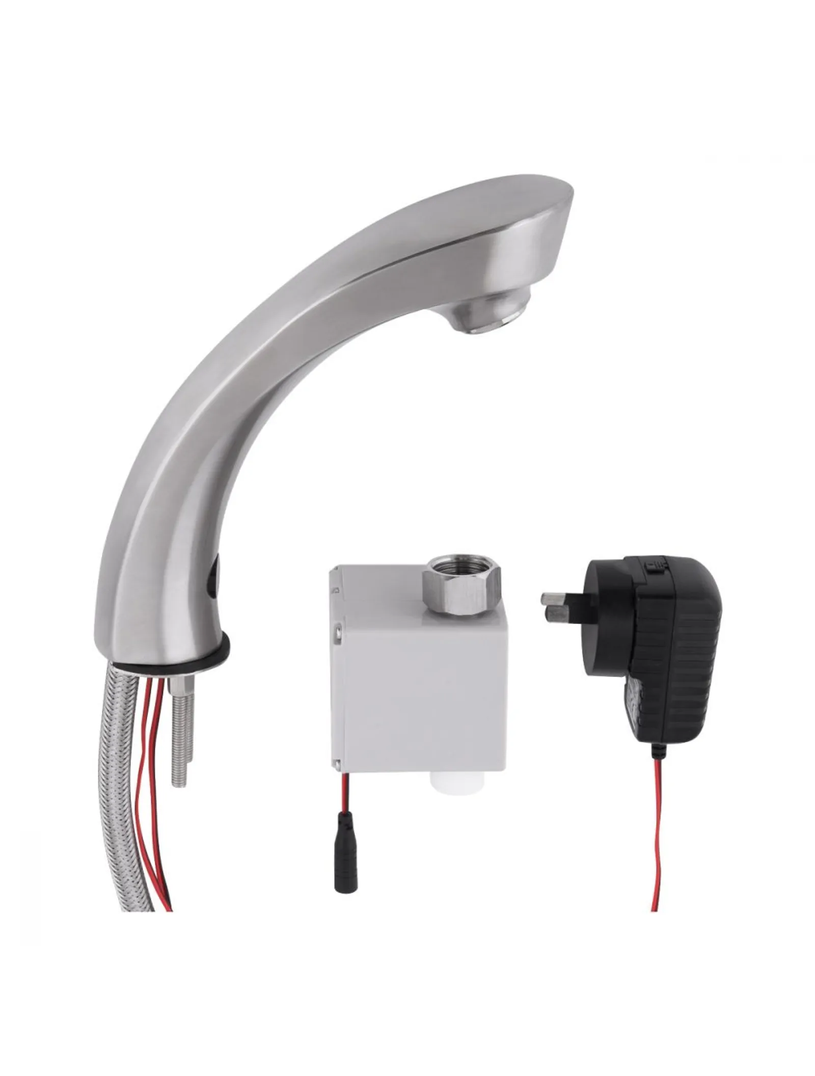 3Monkeez T-3MSS-HMSTM-TV - GUARDIAN - S/S Hob Mounted Infrared Sensor Tap with Tempering Valve, Mains Powered