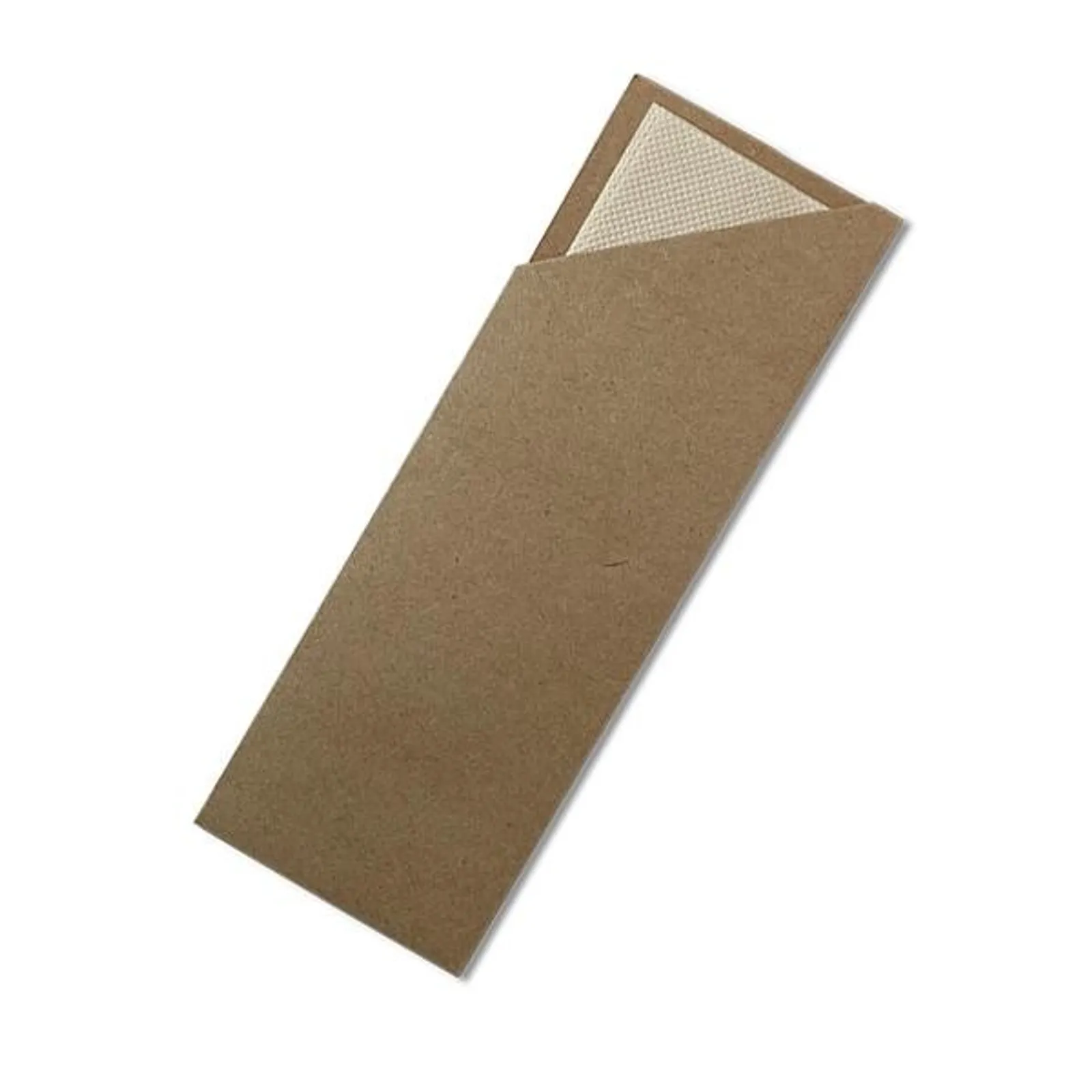 PAC Trading CPNB - Kraft Cutlery Pouch with Bamboo Napkin 1000pc/ctn