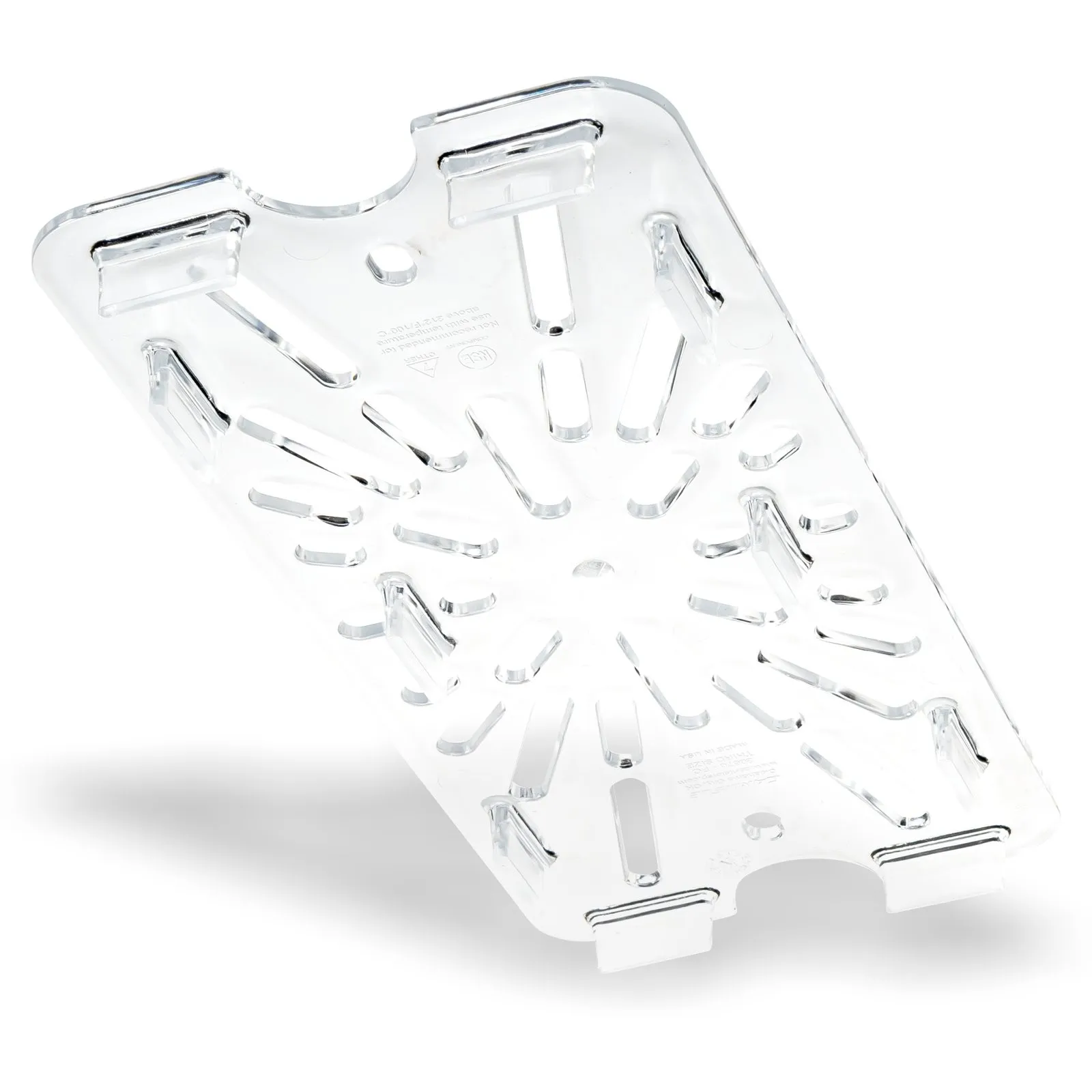 Carlisle 3067007 - StorPlus Polycarbonate Food Pan Drain Grate 1/3 Size, 15mm Deep - Clear