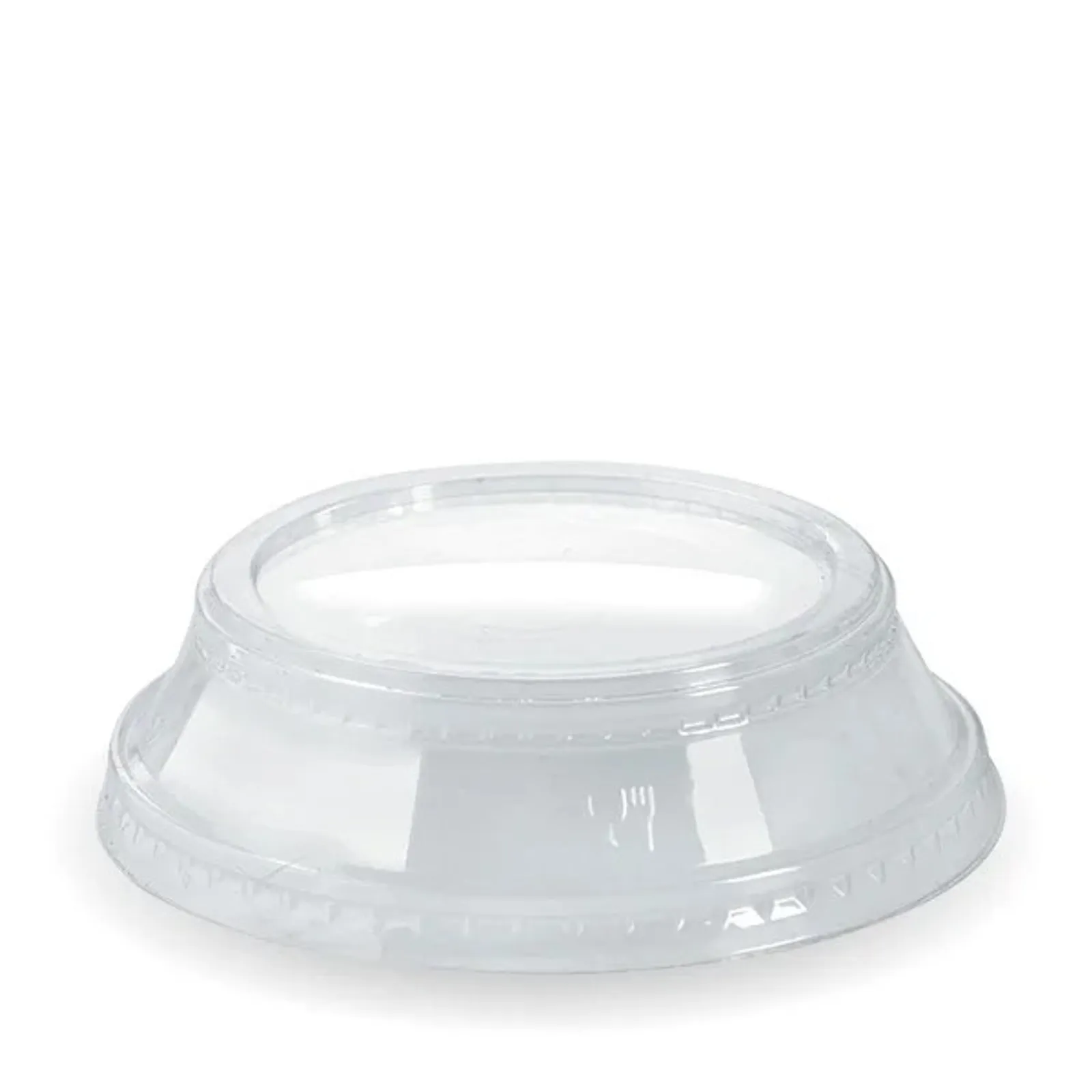 BioPak C-96D(N) - 300-700ml Raised Flat No Hole Clear BioCup Lid