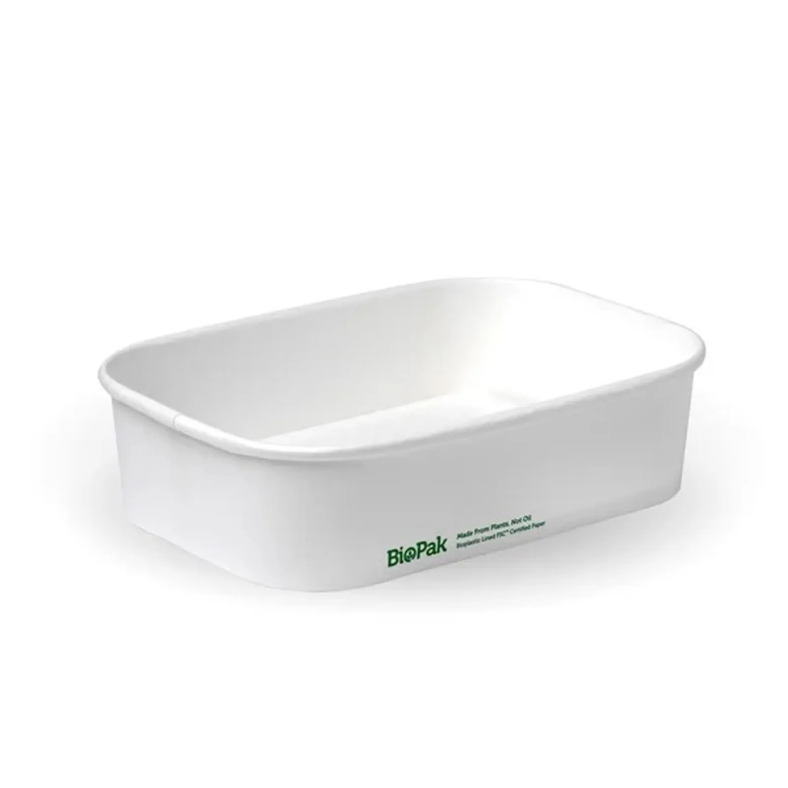 BioPak BB-LB-500-W - 500ml White BioBoard Takeaway Base