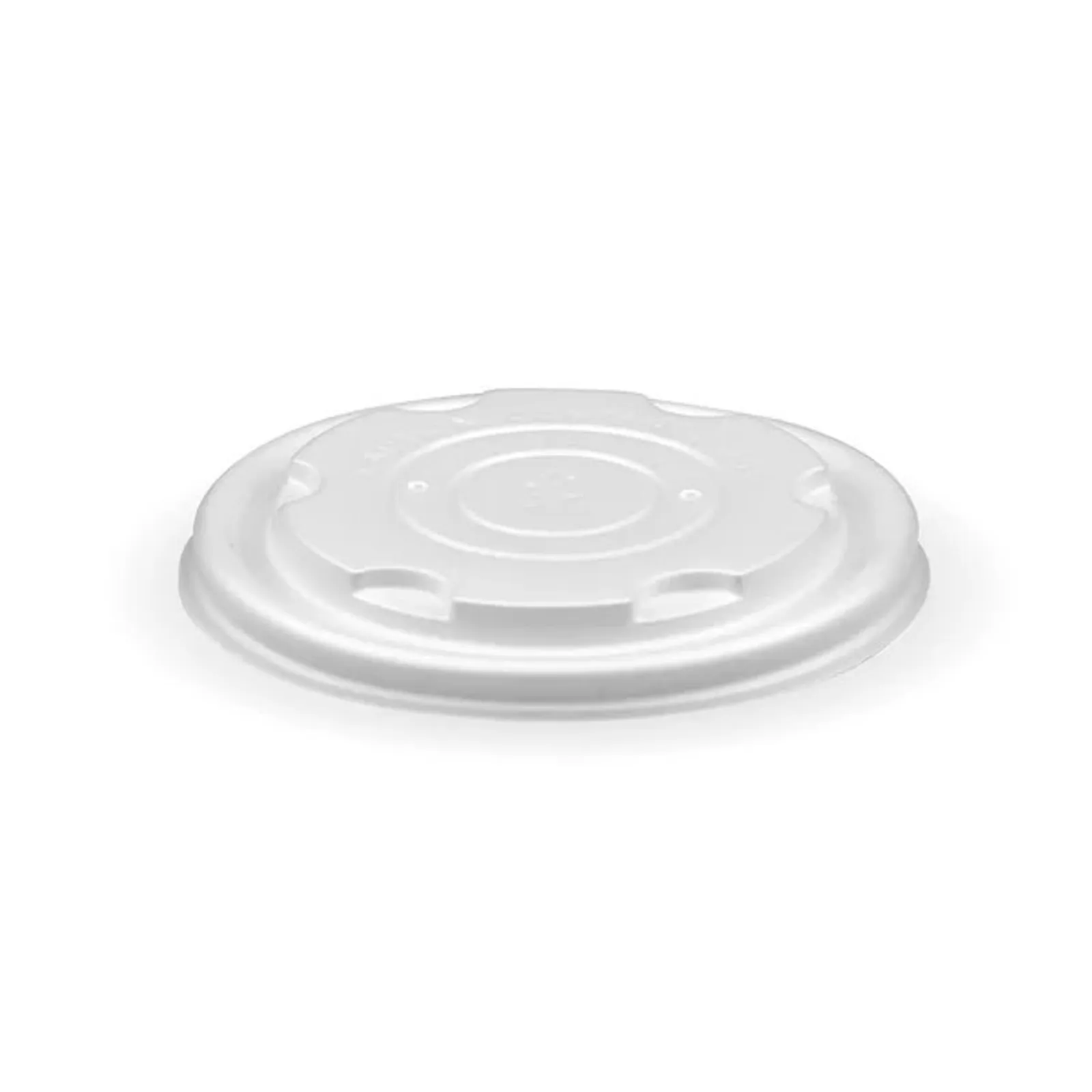 BioPak BSCL-8PLA - 250ml / 8oz White PLA BioBowl Lid