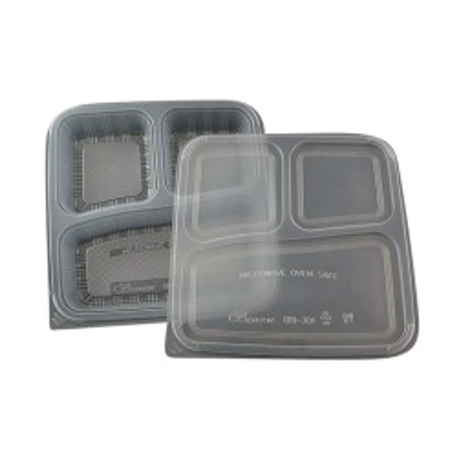 Benxon BTB3CNBBLK - 3CN Black Base Compartment Container (300 container + 300 lids)