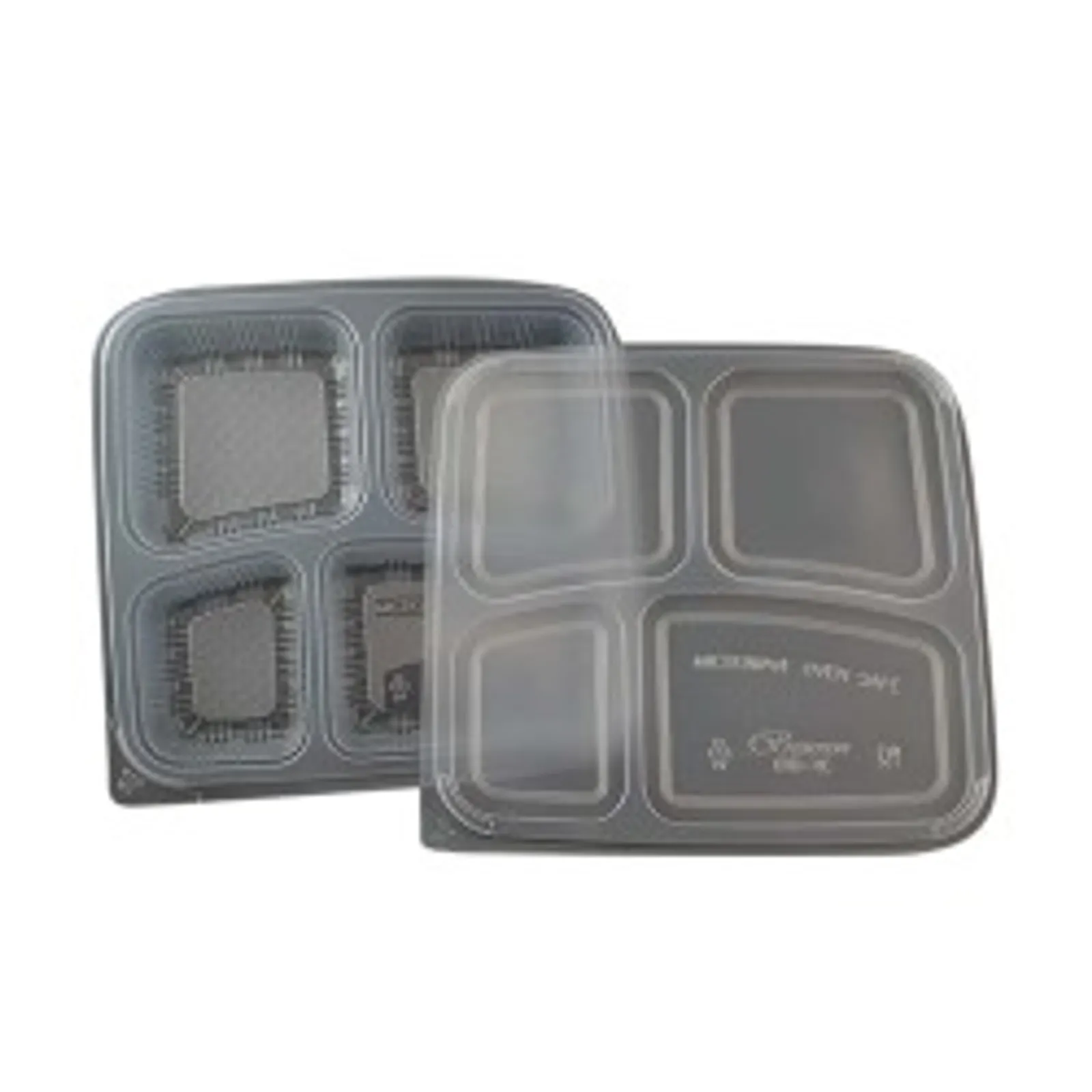 Benxon BTB4CBBLK - 4C Compartment Container (300 container + 300 lids)