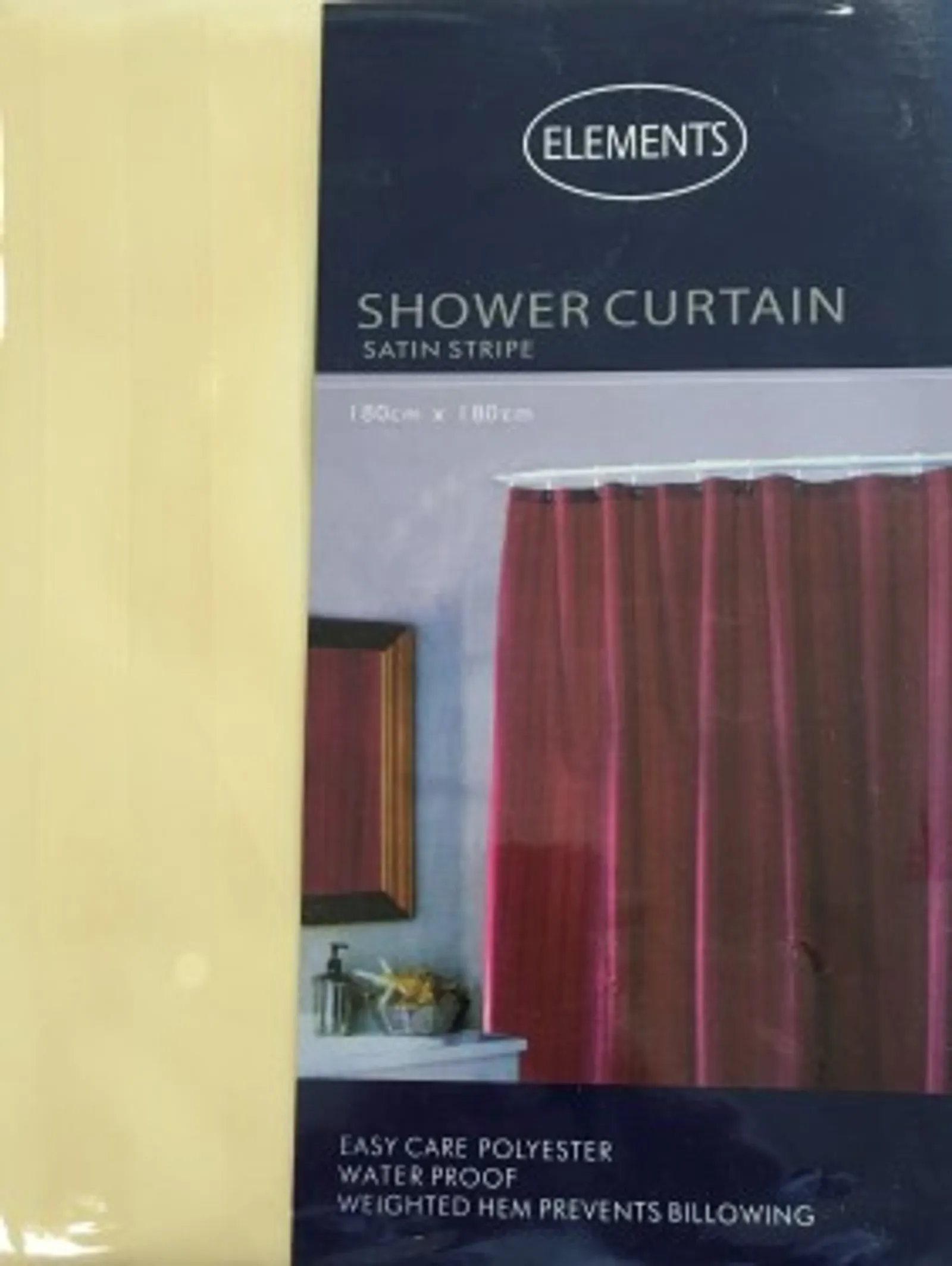 Alliance 53793 - Shower Curtain Satin Stripe Cream 180x180
