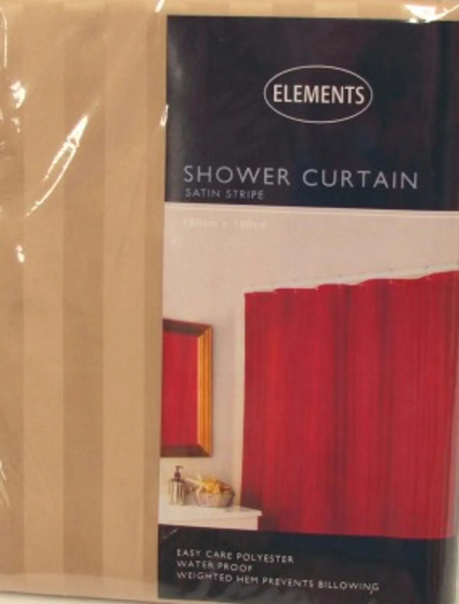 Alliance 65949 - Shower Curtain Satin Stripe Latte 180x180