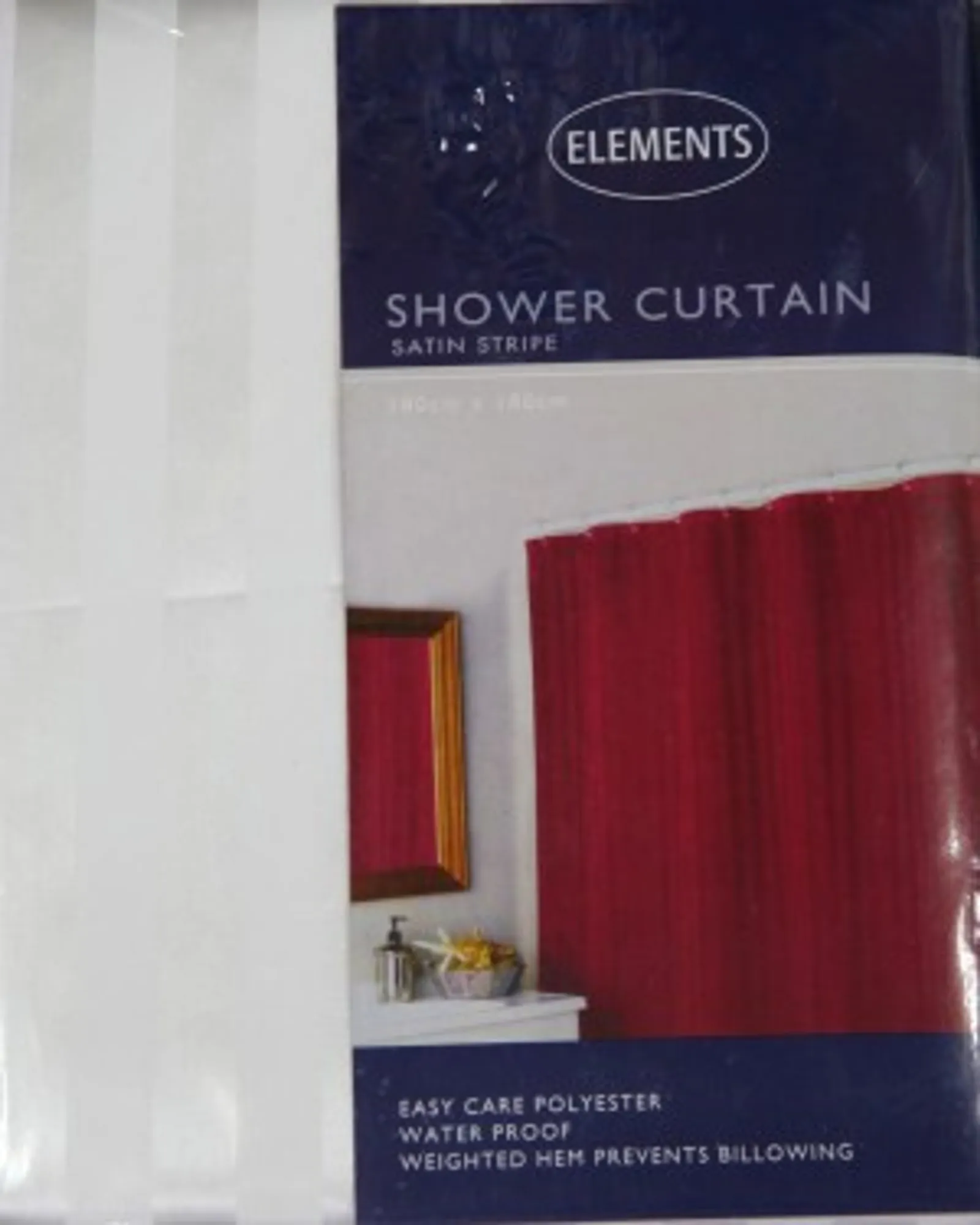 Alliance 53779 - Shower Curtain Satin Stripe White 180x180