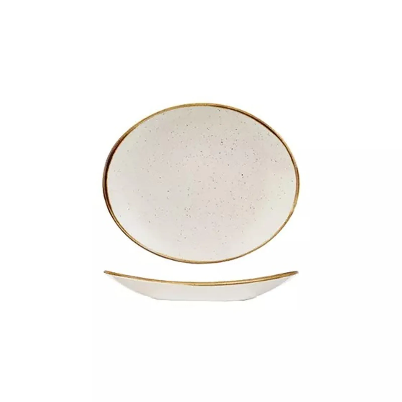 Churchill Stonecast 9975220-W Barley White - Oval Coupe Plate 192x163mm