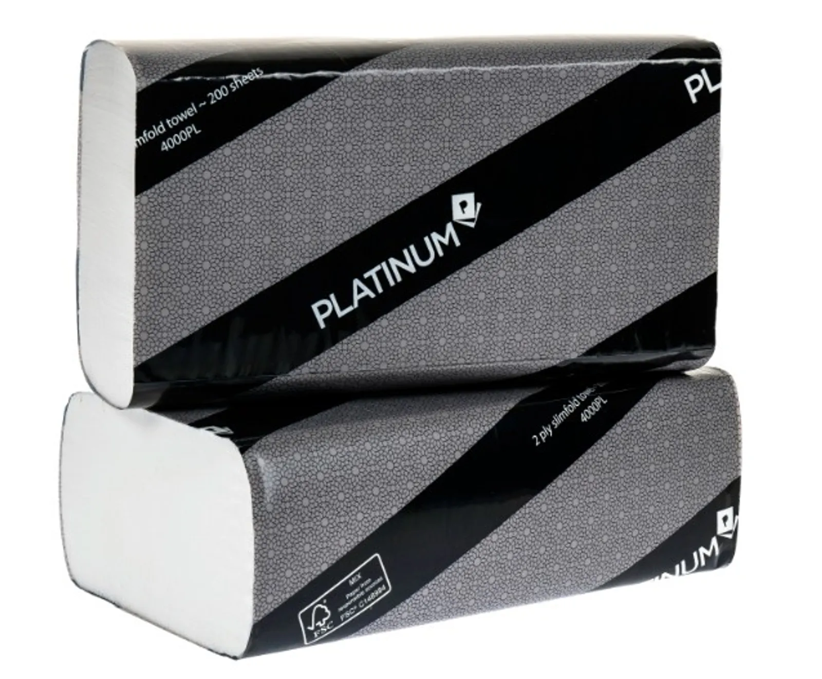 Platinum 4000PL - 2 Ply Slimfold Towel 23cm x 22cm, 20 pcs/carton