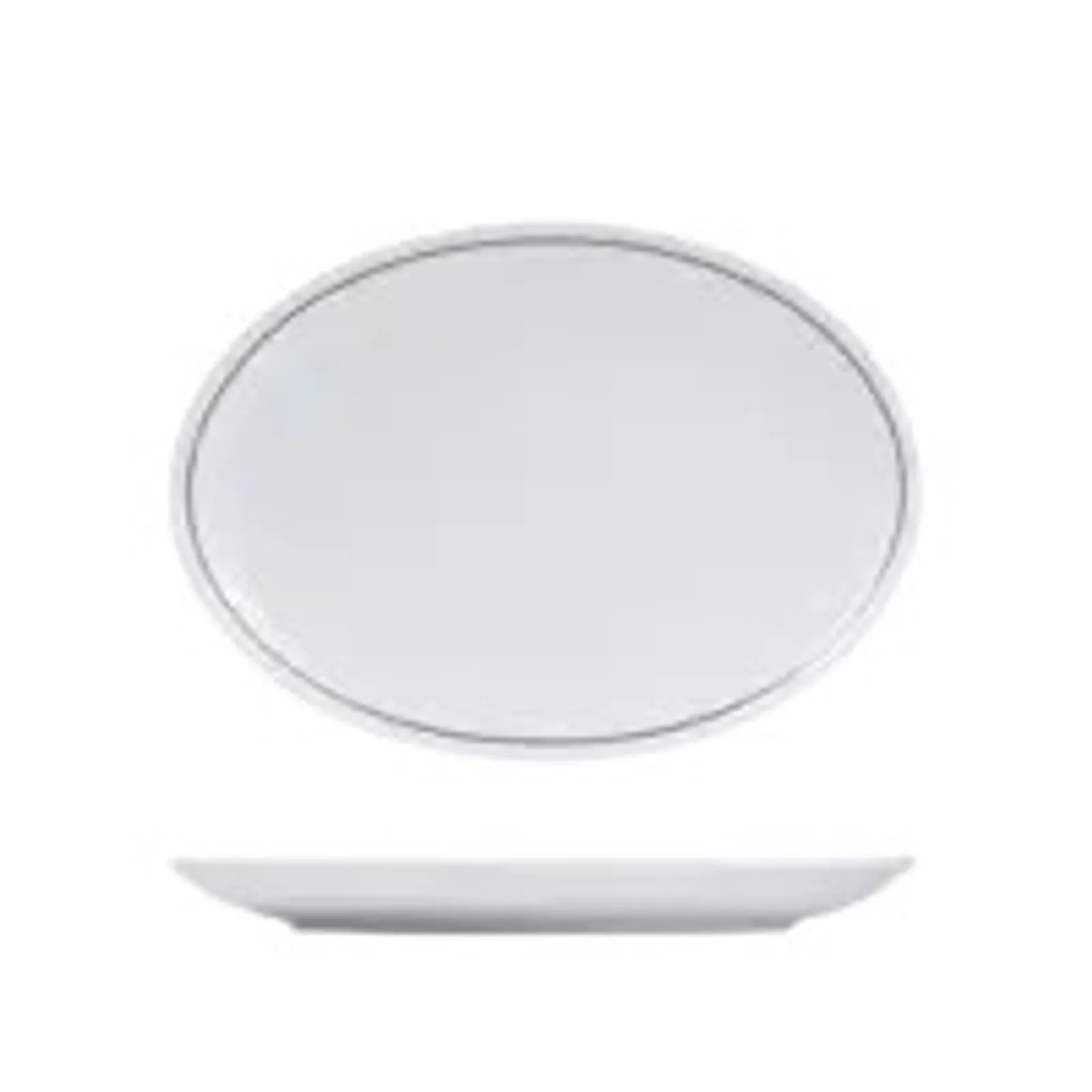 Rak Porcelain RPOP32-BK - Princeton Black Oval Coupe Plate 320x230mm