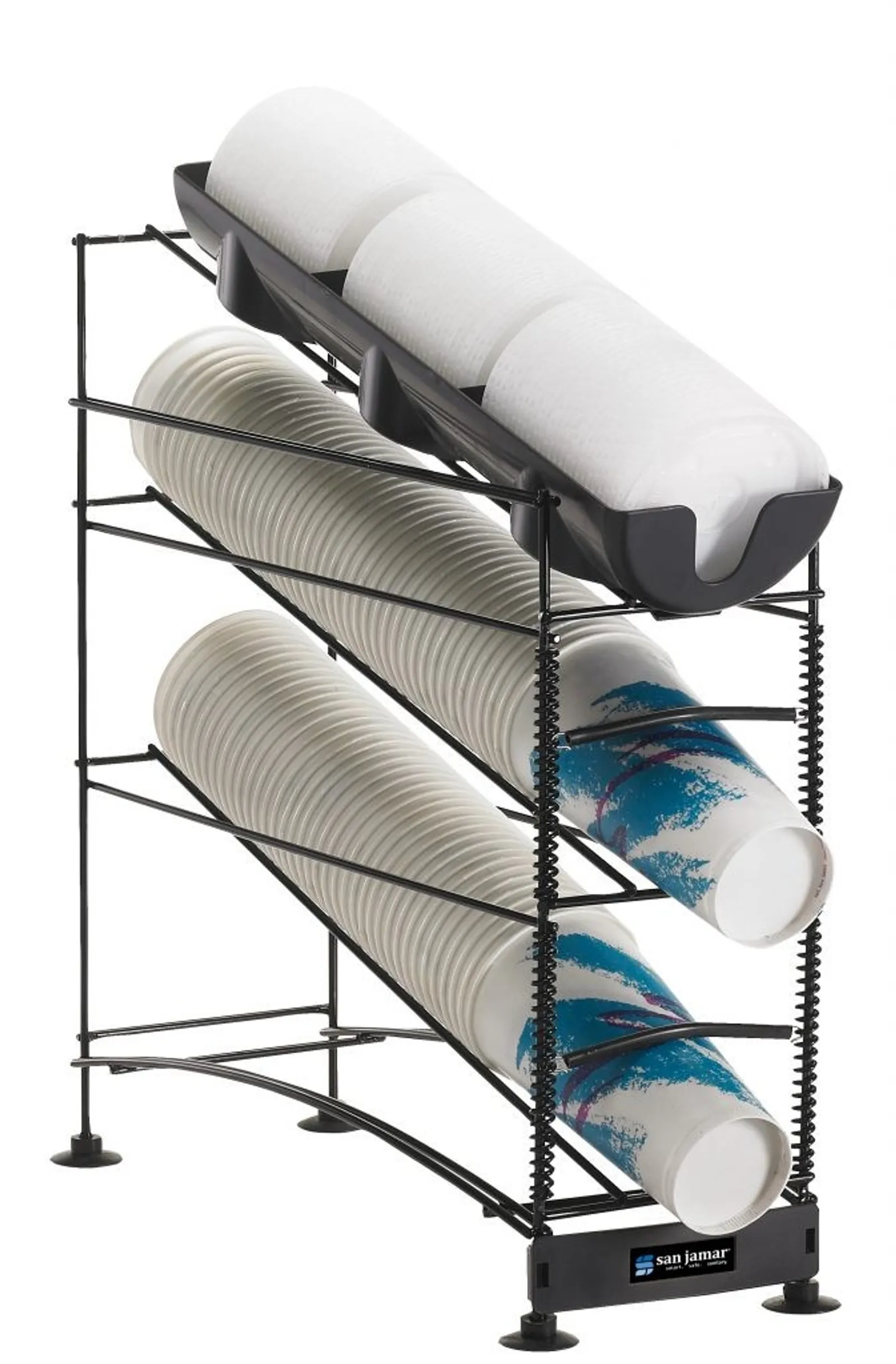 San Jamar C8503WF - 2 Cup Dispenser, 1 Lid Organiser