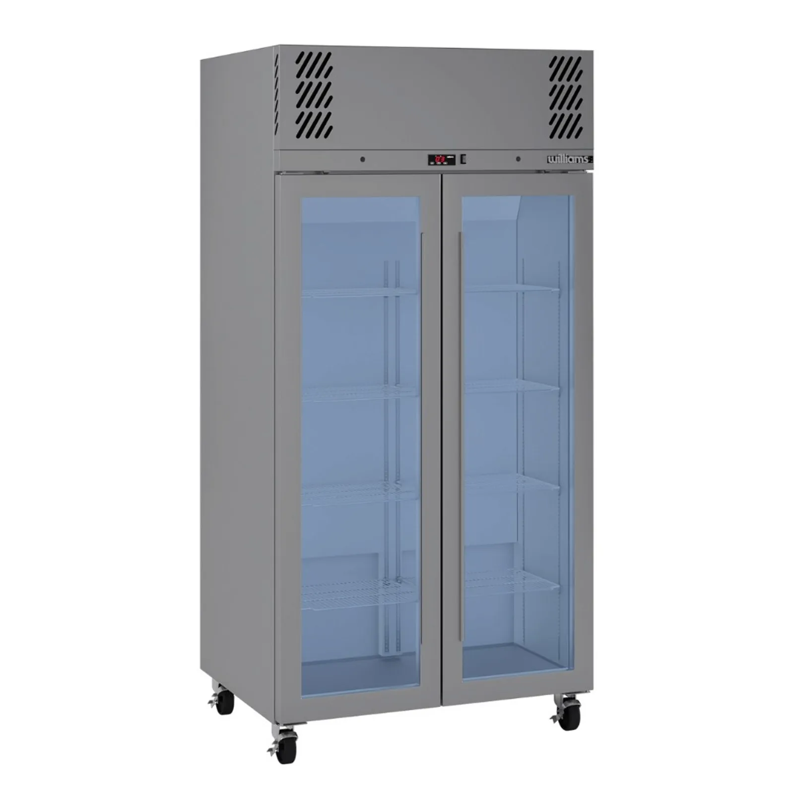 Williams HPR2GS Pearl - 2 Glass Door Slim Upright Fridge, Stainless Steel