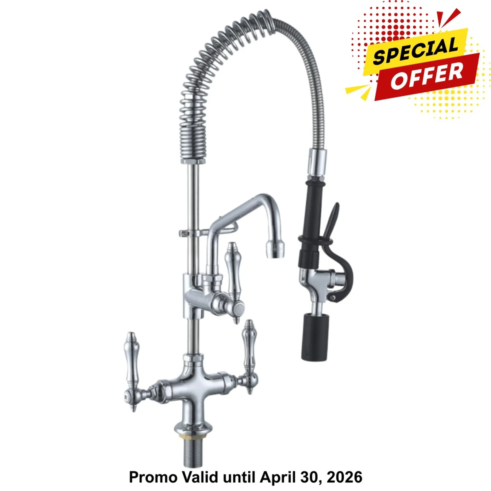 Sunmixer T98001MN-2C - Pre Rinse Unit with Add-on Faucet and 152mm Swing Nozzle