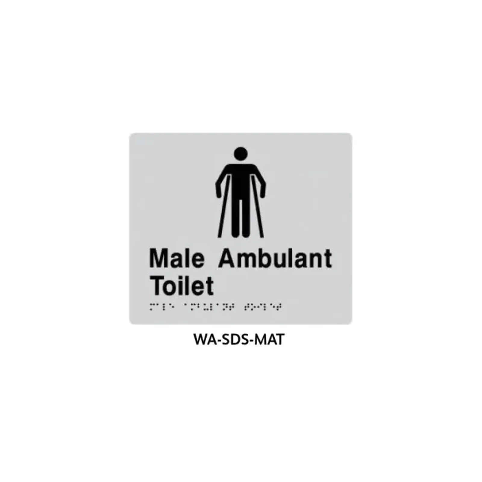 3Monkeez WA-SDS-MAT - Braille Sign Male Ambulant Toilet (Silver)