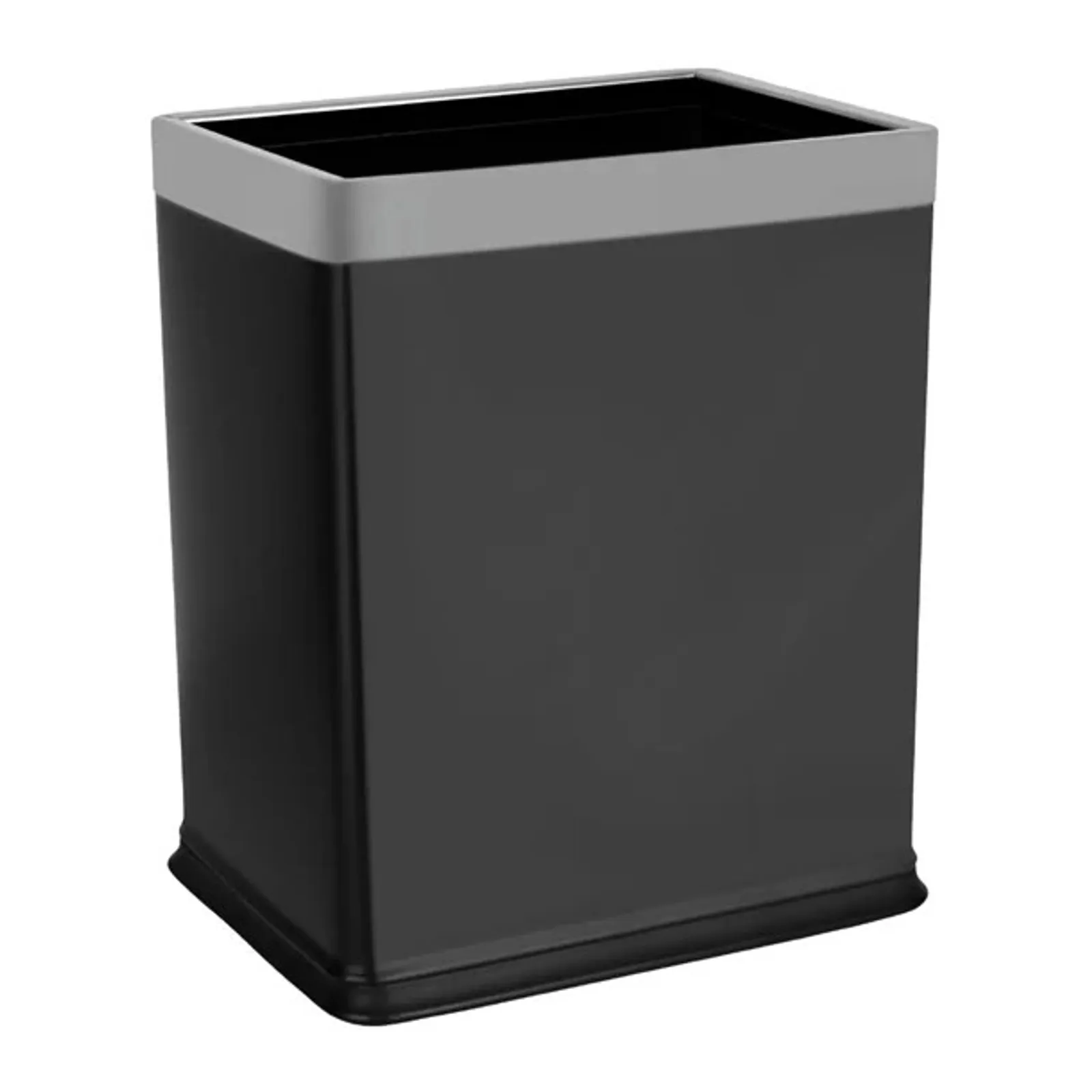 Noble & Price DD765 - Rectangular Bin Black With S/S Top 8.8Ltr - 235x175x280mm