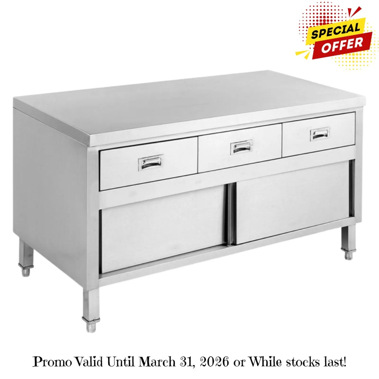 Modular Systems SKTD6-1200 - Bench Cabinet with 3 Drawers & Doors