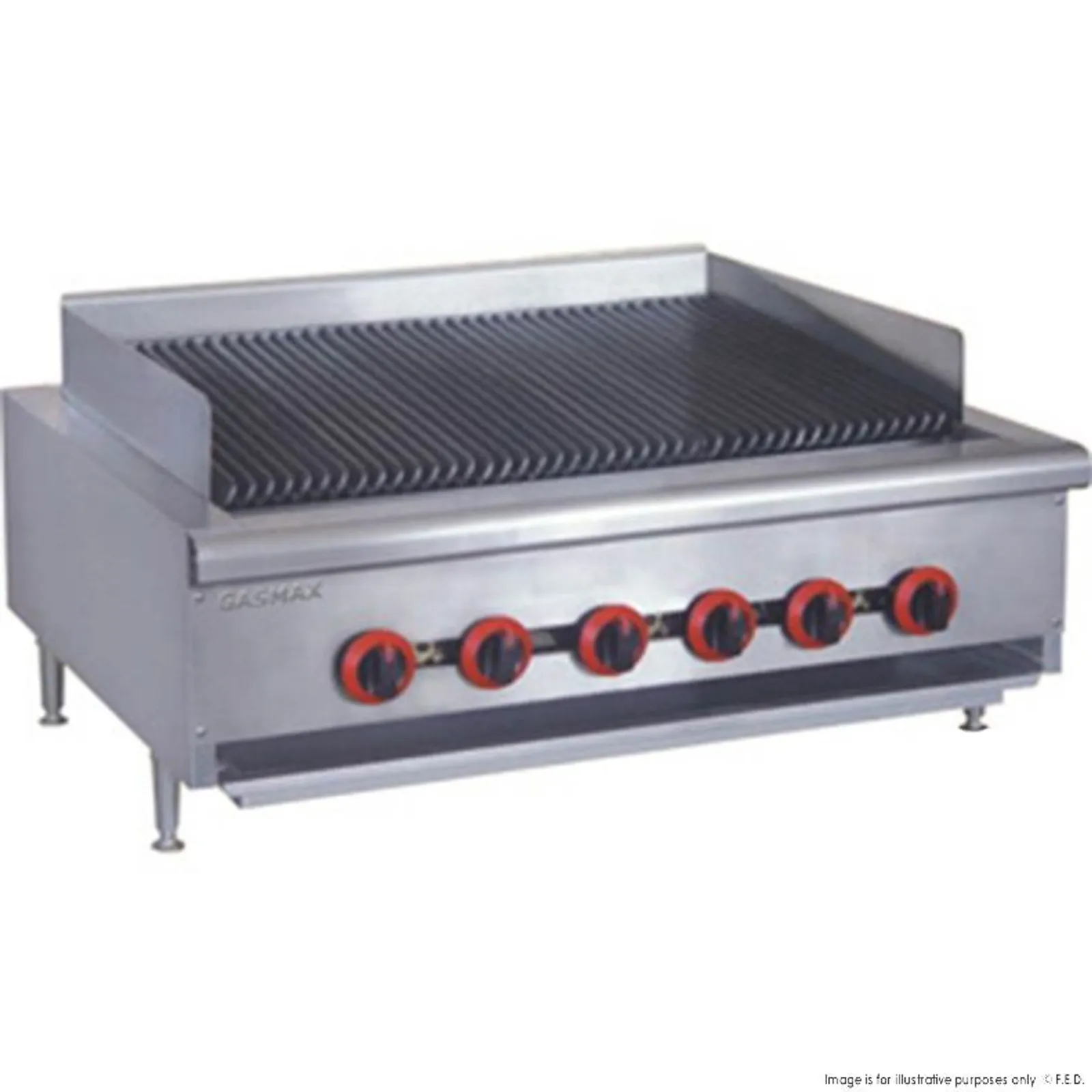Gasmax QR-36E - Natural Gas 6 Burner Char Grill Top