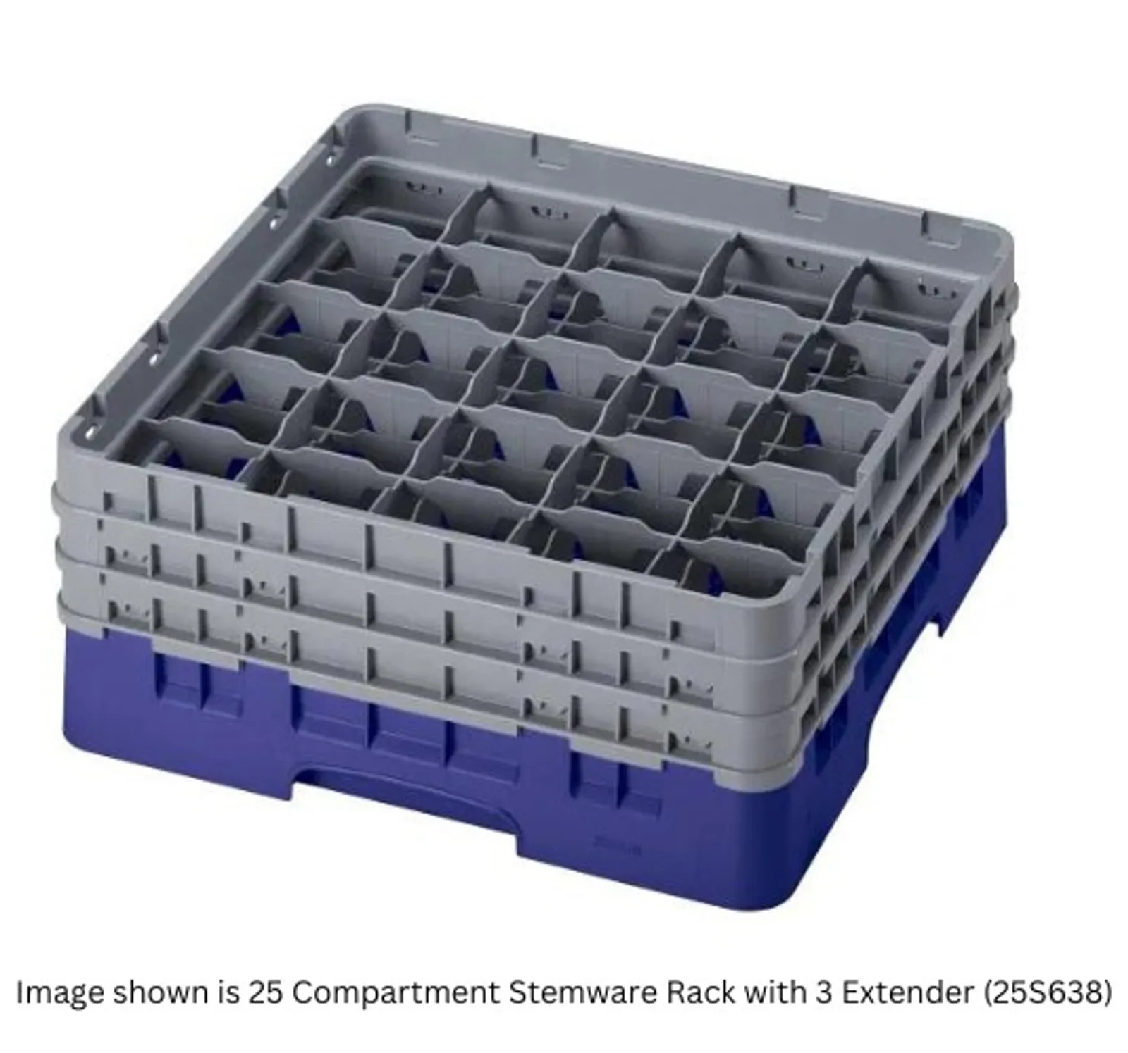 Cambro 36S738 - Stemware Rack with 3 Extender, 36 Compartments