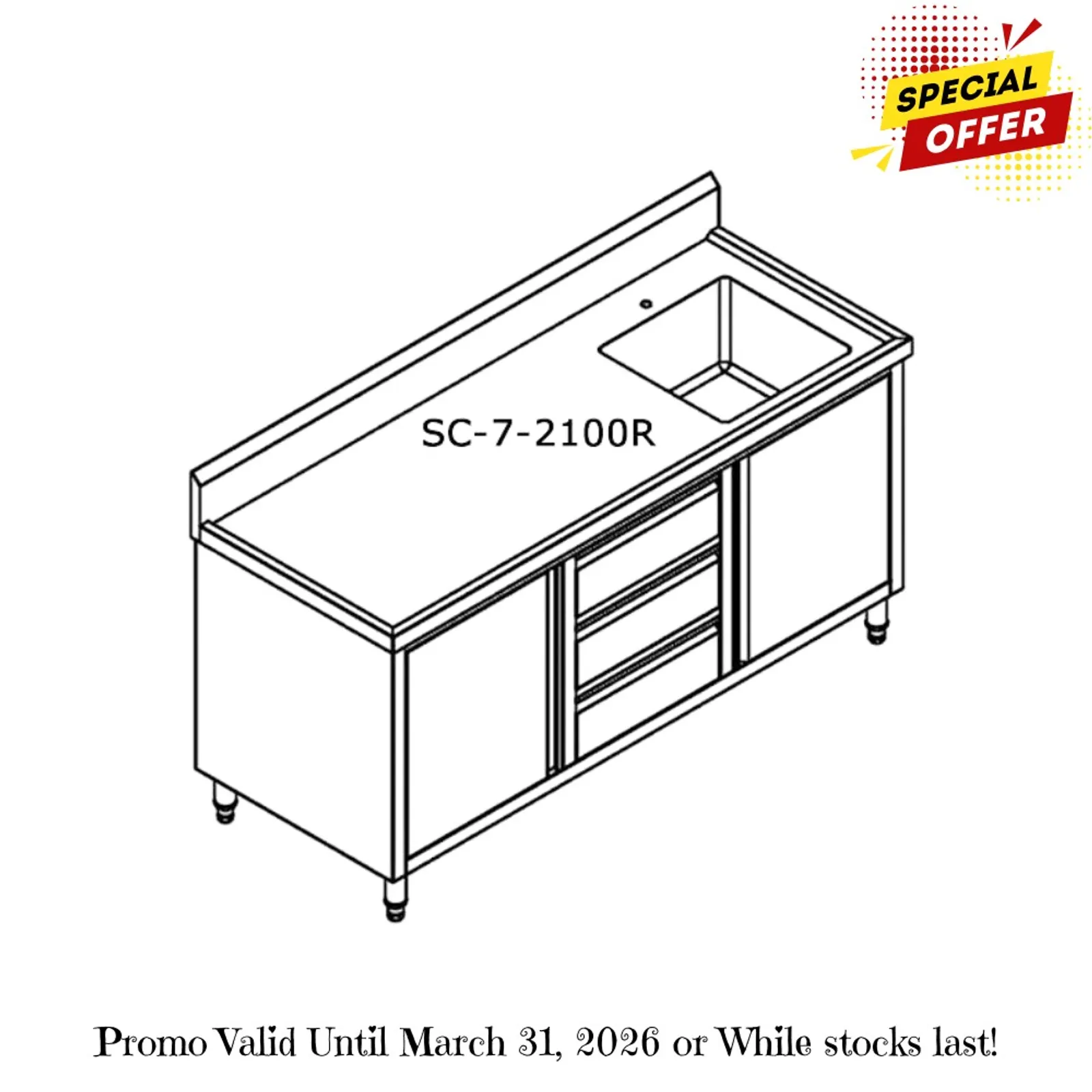 Modular Systems SC-7-2100R-H - CABINET WITH RIGHT SINK