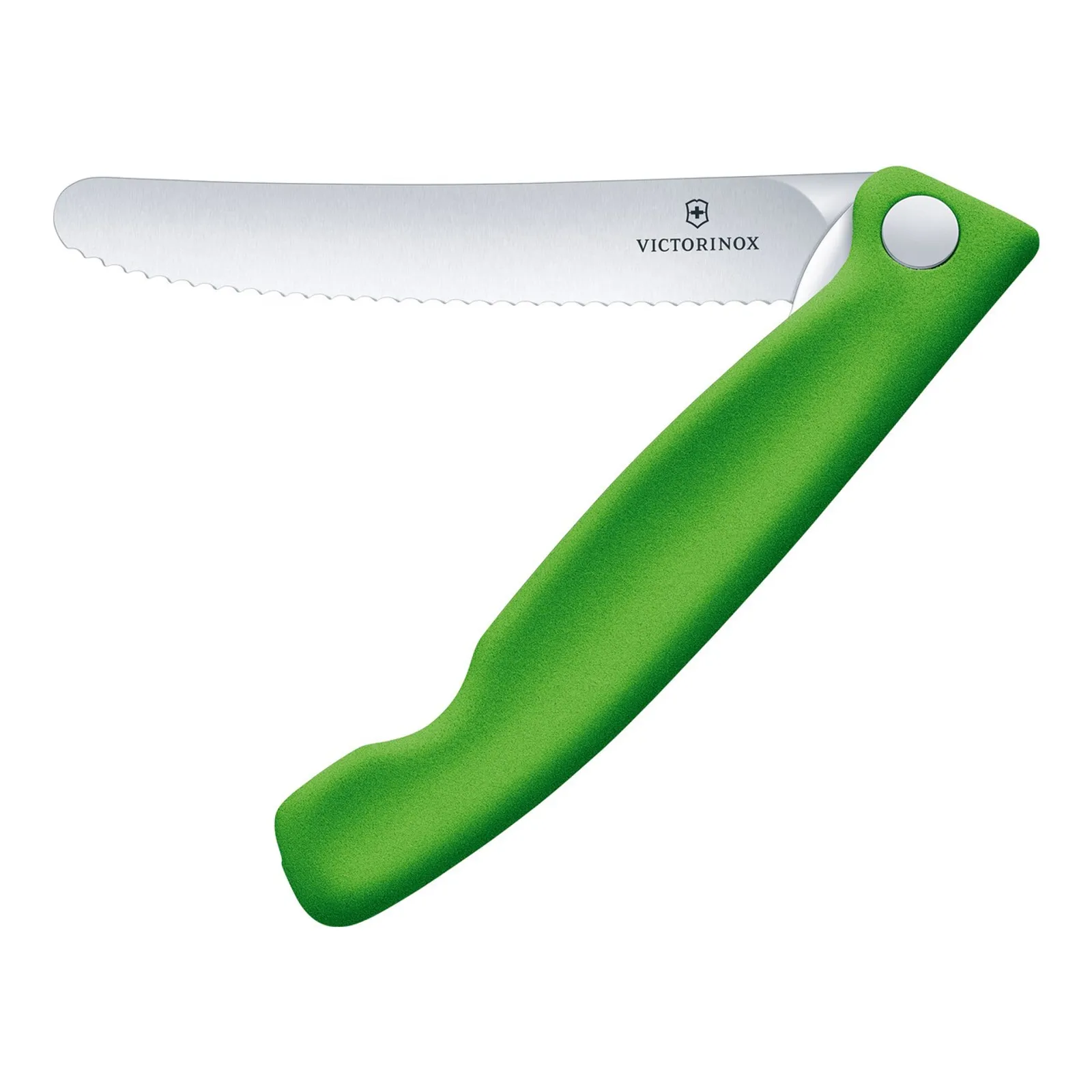 Victorinox 6.7836.F4B - Swiss Classic Foldable Paring Knife, Wavy Edge, 11cm, Green