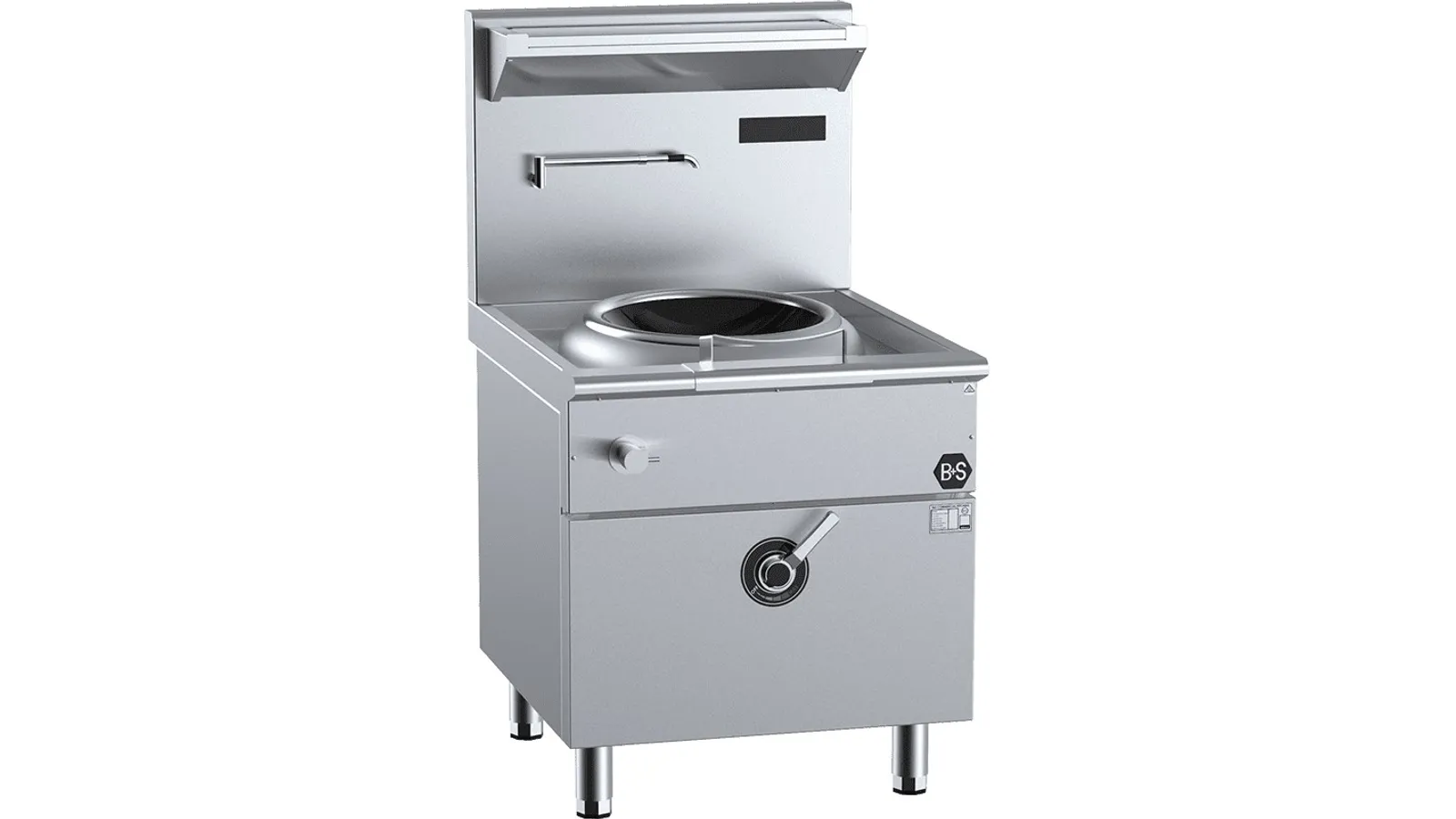 B+S Black IN-W1-12-HS - Single Hole Induction Wok 12kW High Splashback