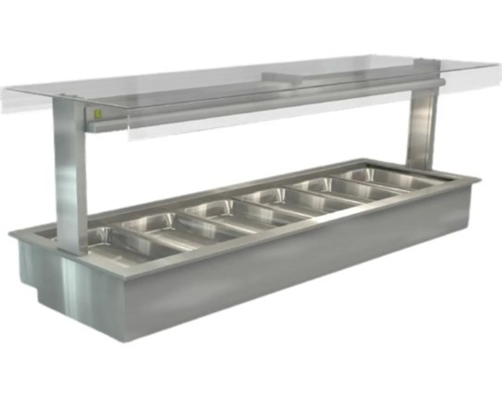 Cossiga LSBM6-FT - Bain Marie - Flat Top Sneeze Guard 2165mm