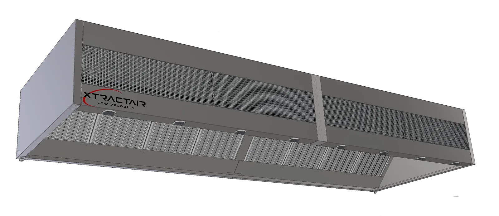 Xtractair XLV-4214 - Low Velocity Commercial Kitchen Exhaust Canopy (4200W x 1400D x 600H)
