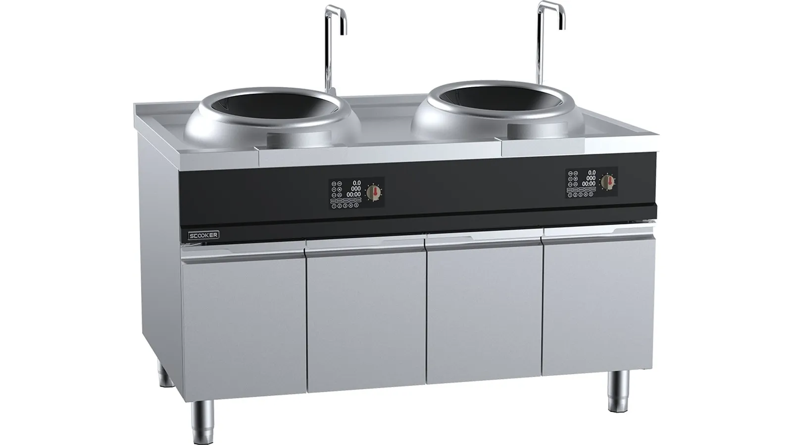 SCooker HLXC2Q-C24 - Induction Double Wok Large Ring 24kw